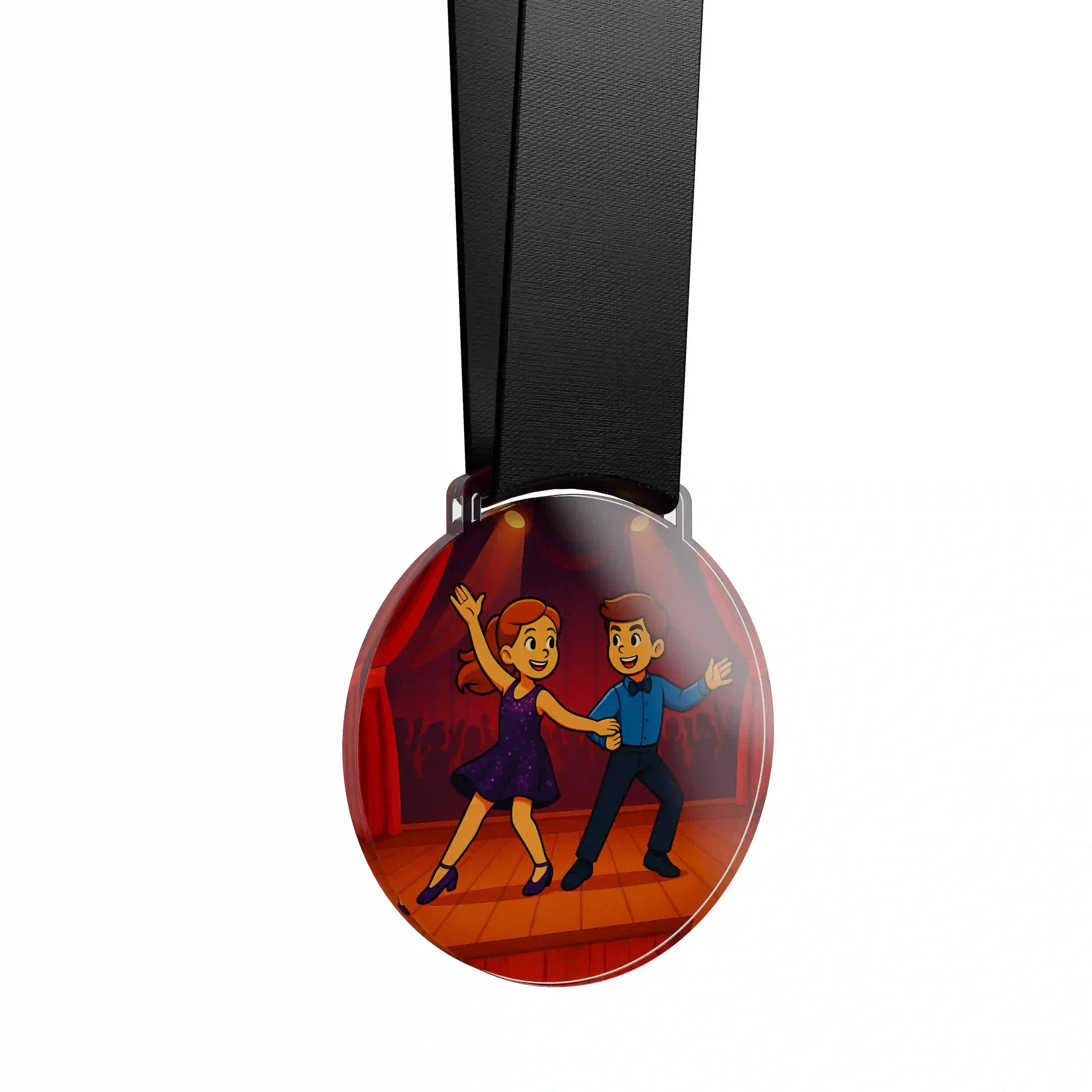 médaille acrylique d'enfants faisant de la danse de salon