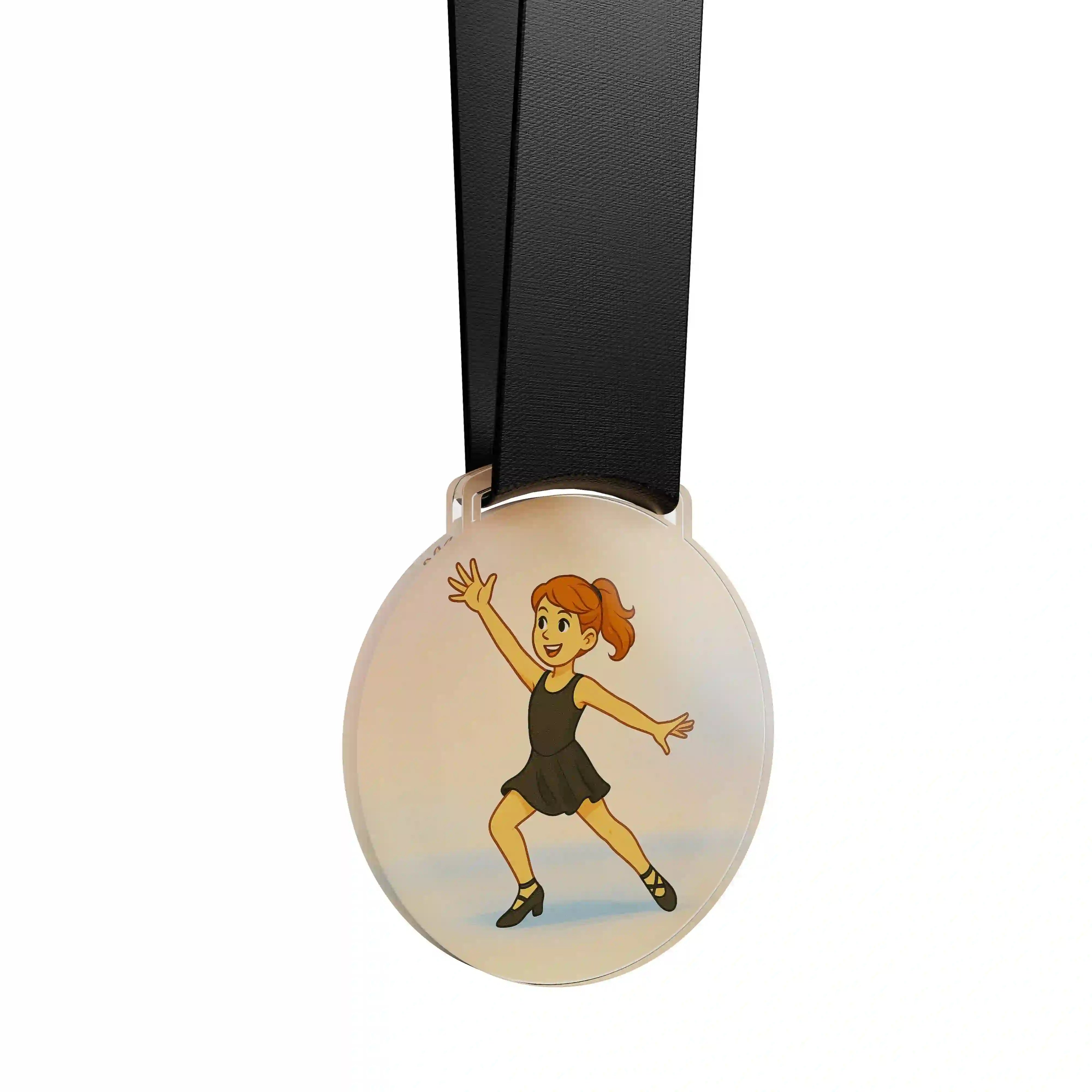 médaille acrylique d'une jeune fille faisant de la danse jazz