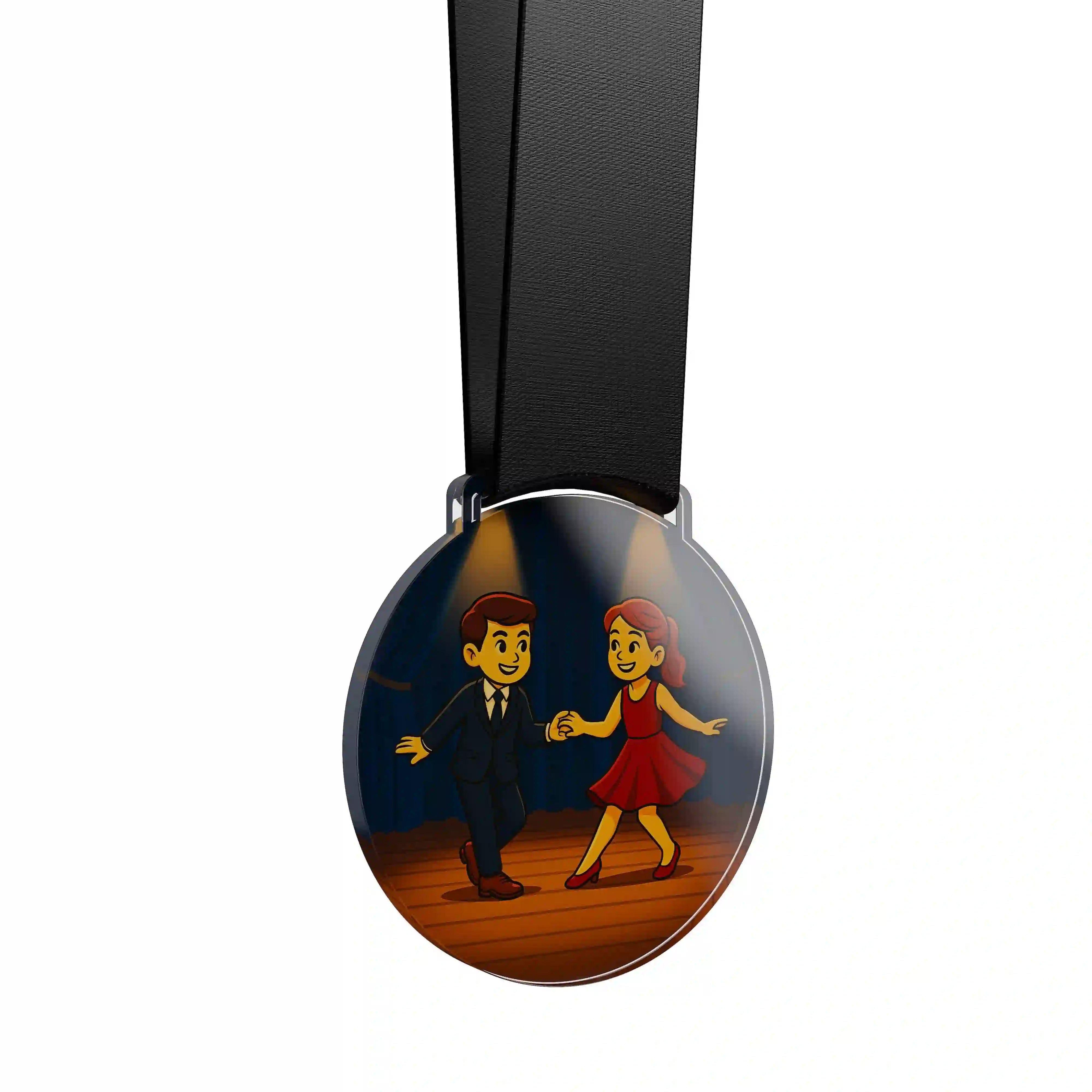 médaille acrylique d'enfants faisant de la danse swing