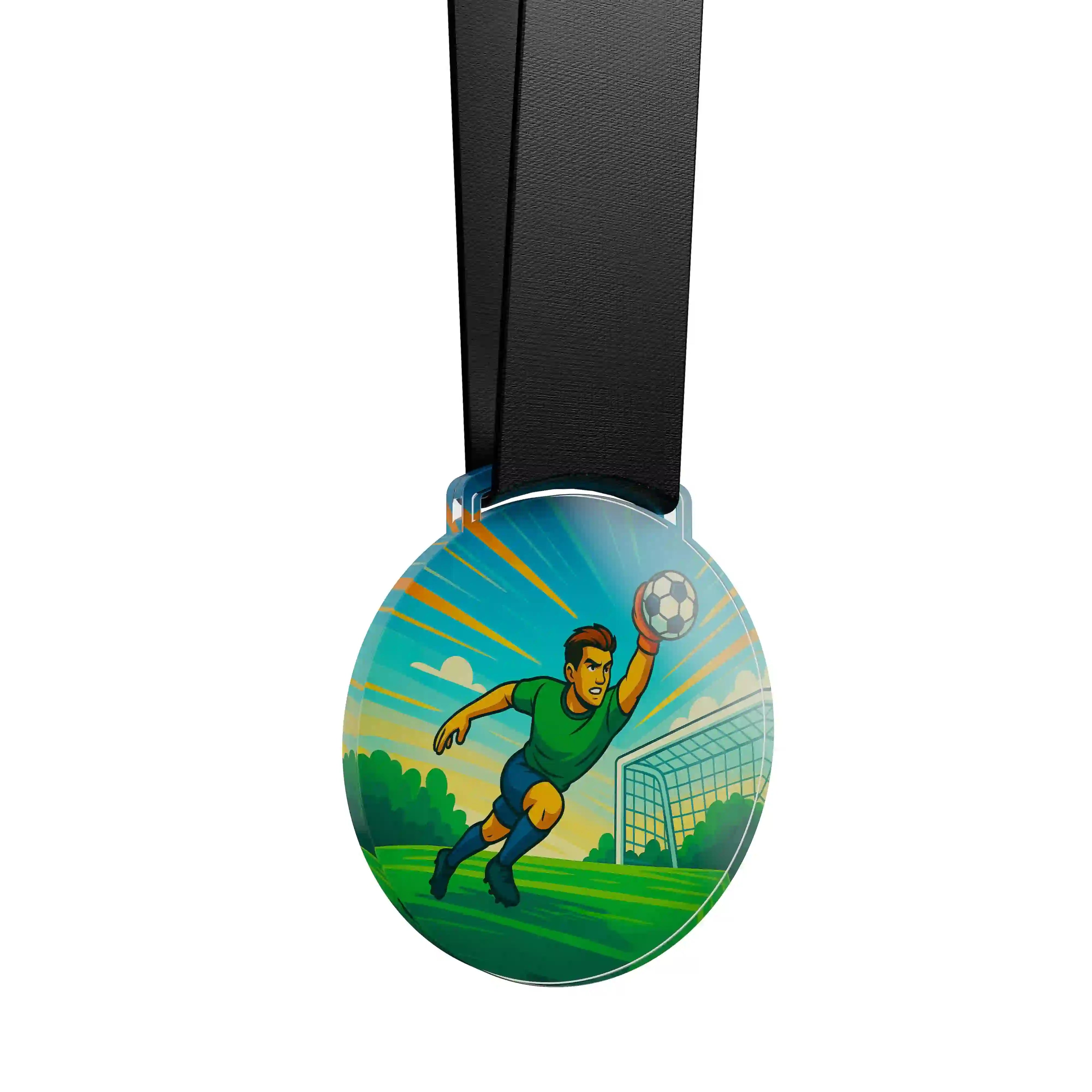 médaille acrylique d'un gardien de foot