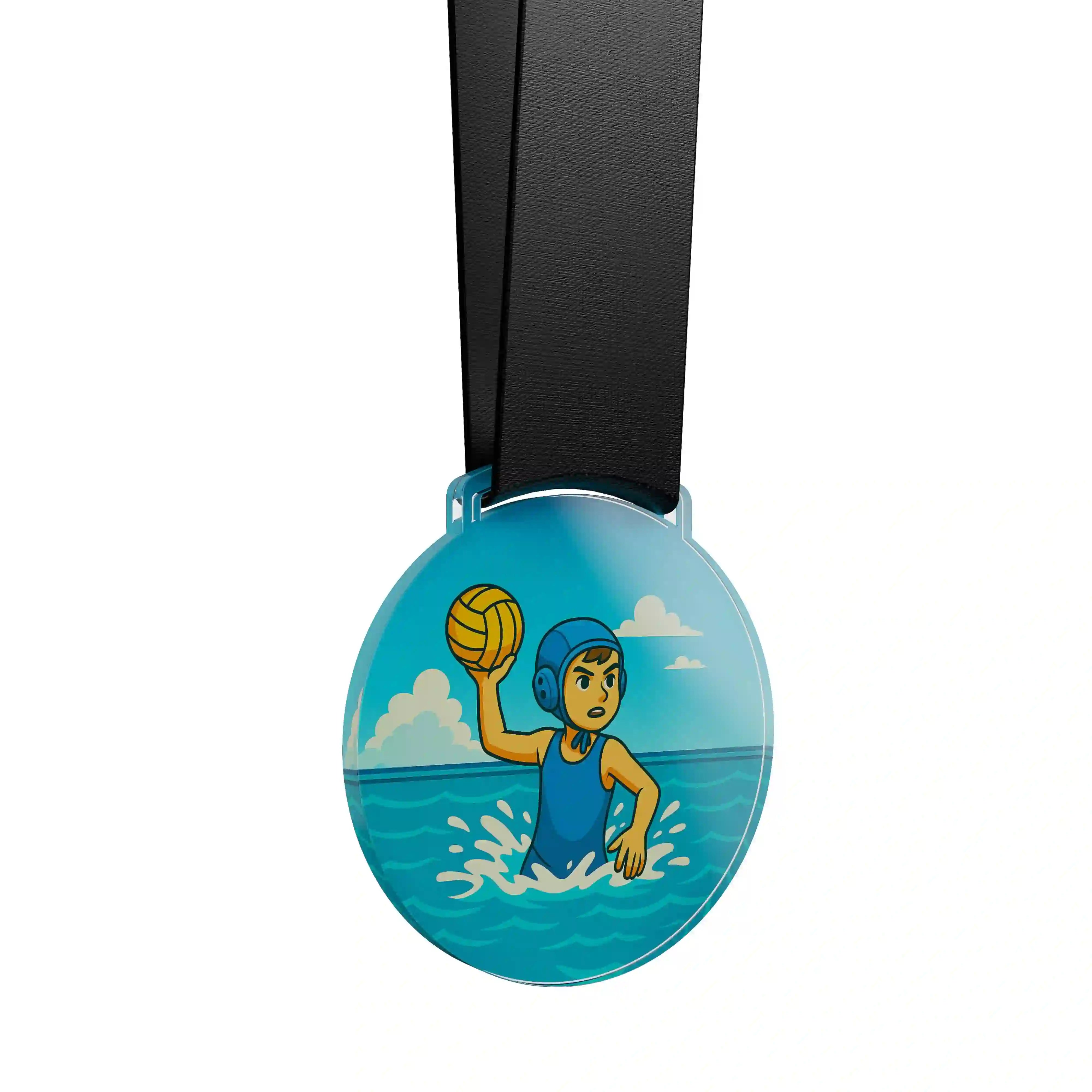 Médaille acrylique faisant du water polo