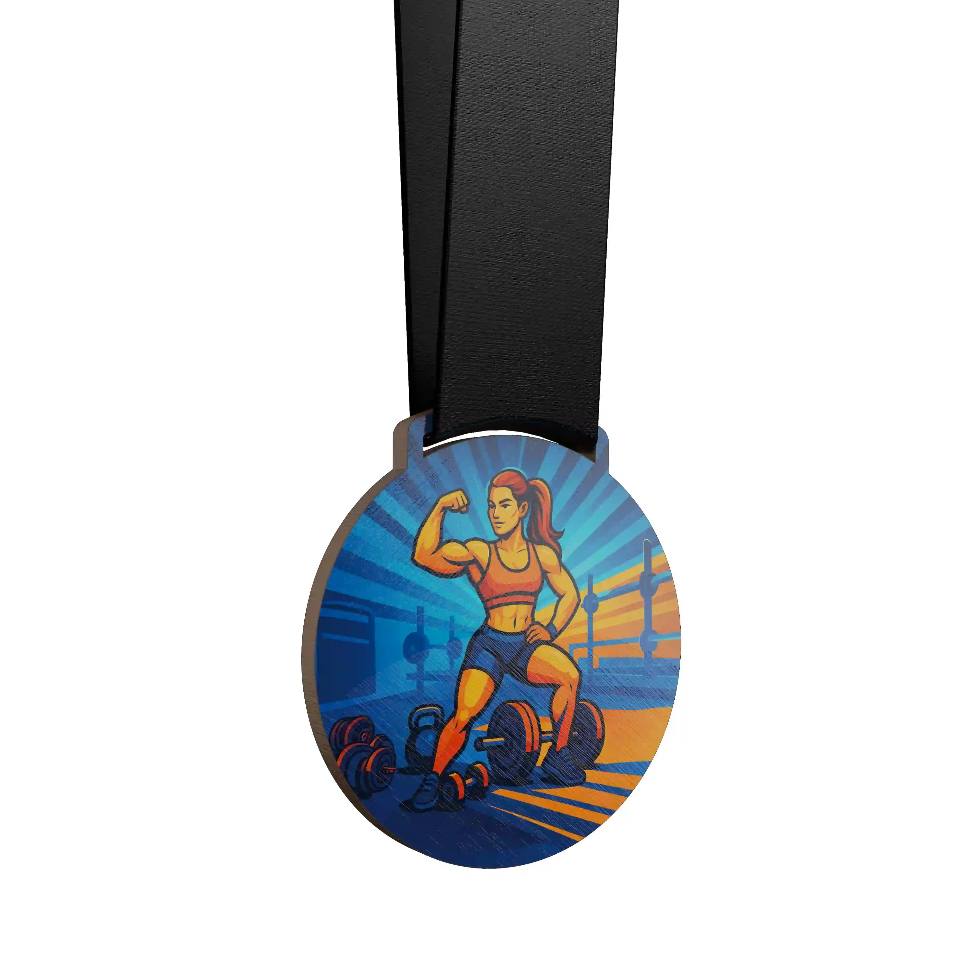 Bodybuildeuse qui fait du posing Ă la salle de sport