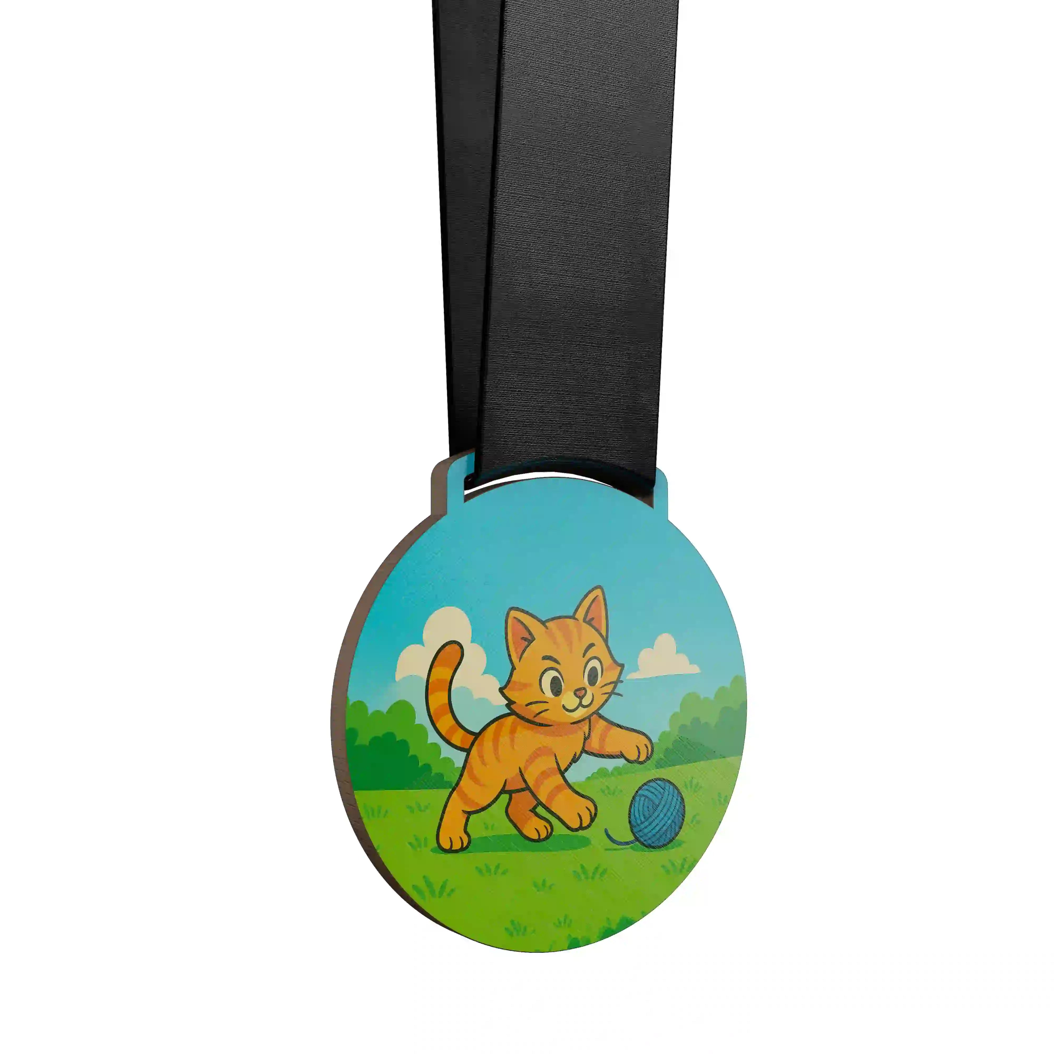 Chaton roux qui joue avec une pelote de laine