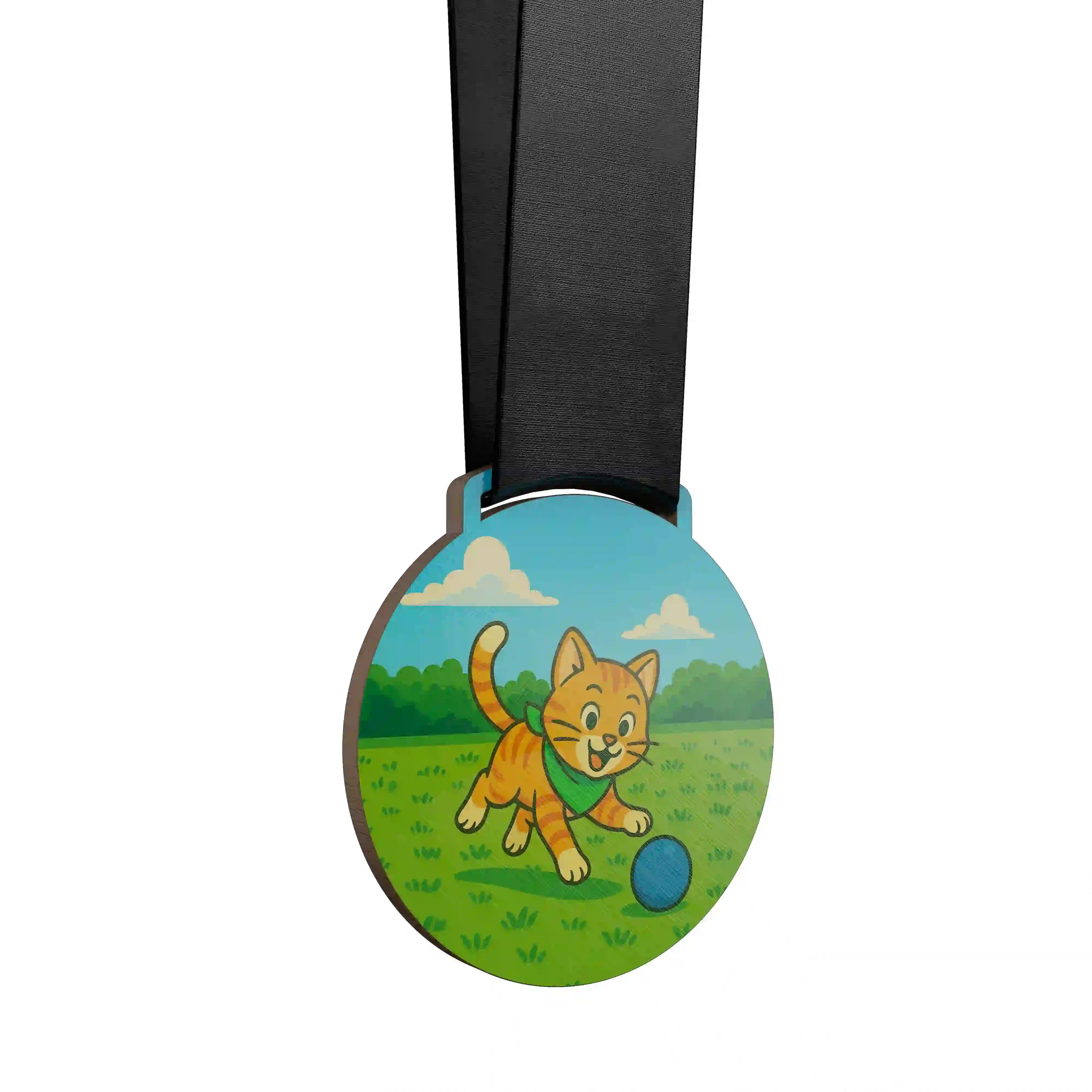 Chaton roux qui s'amuse avec une balle