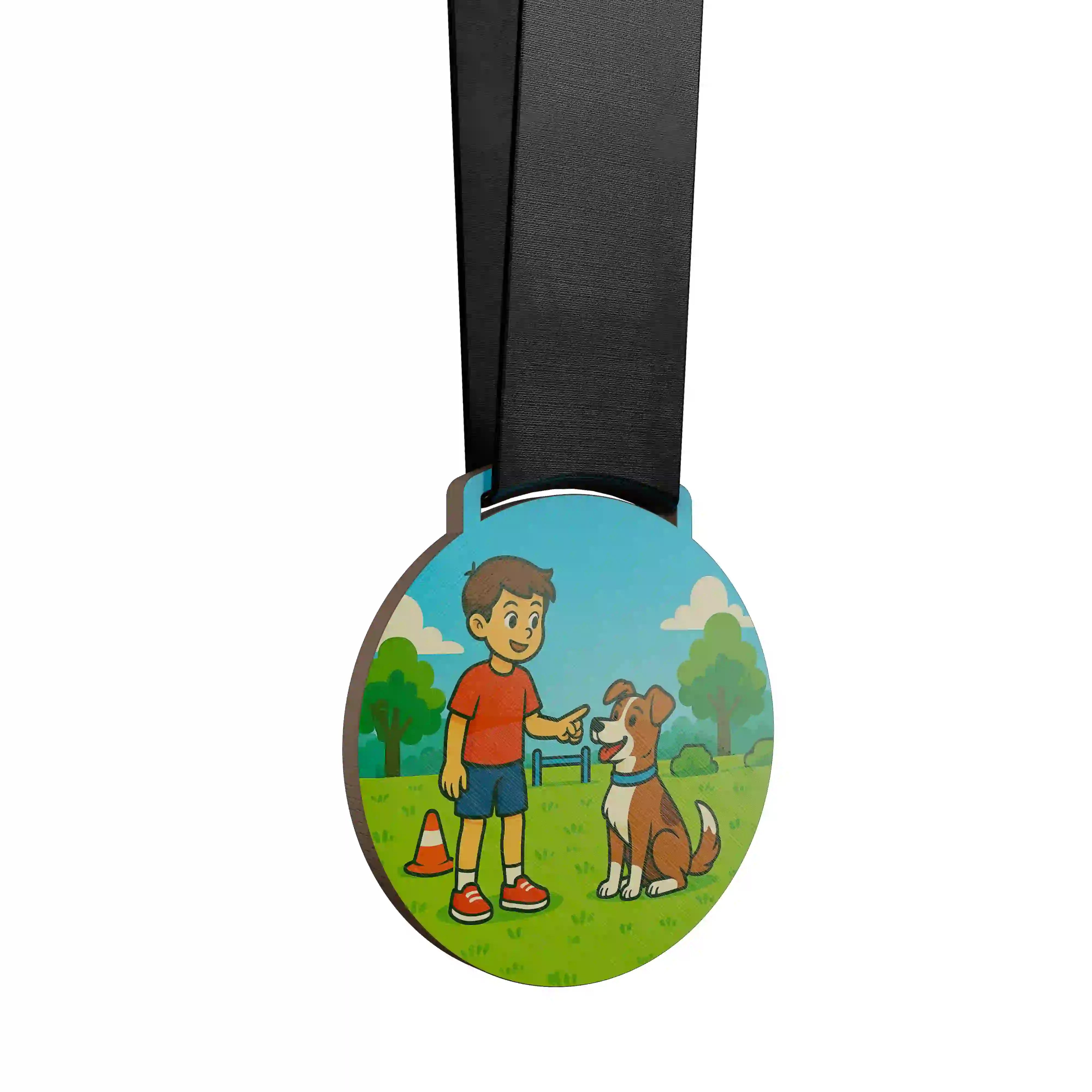 Jeune compétiteur qui réalise une épreuve d'obéissance