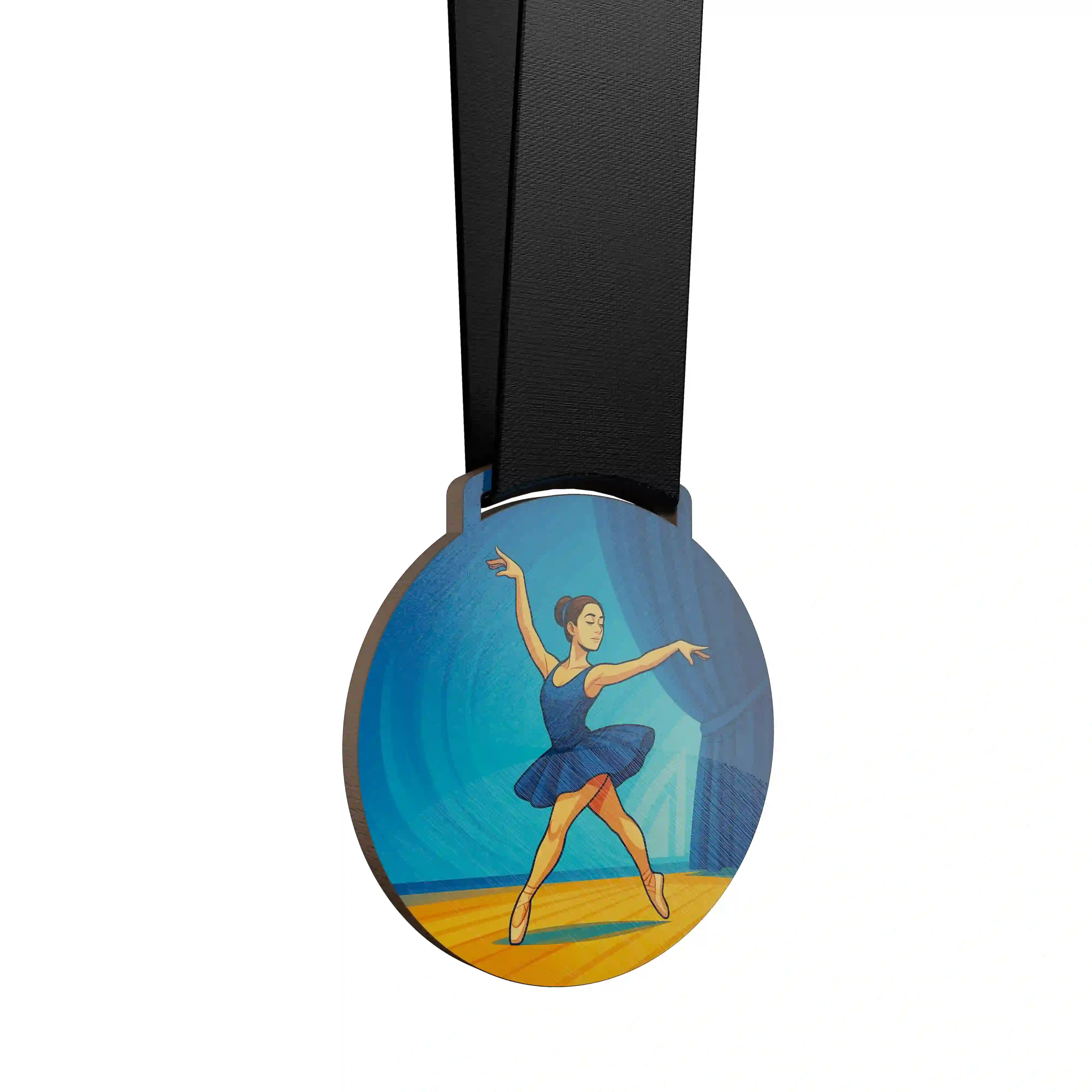 Médaille bois danse classique personnalisable