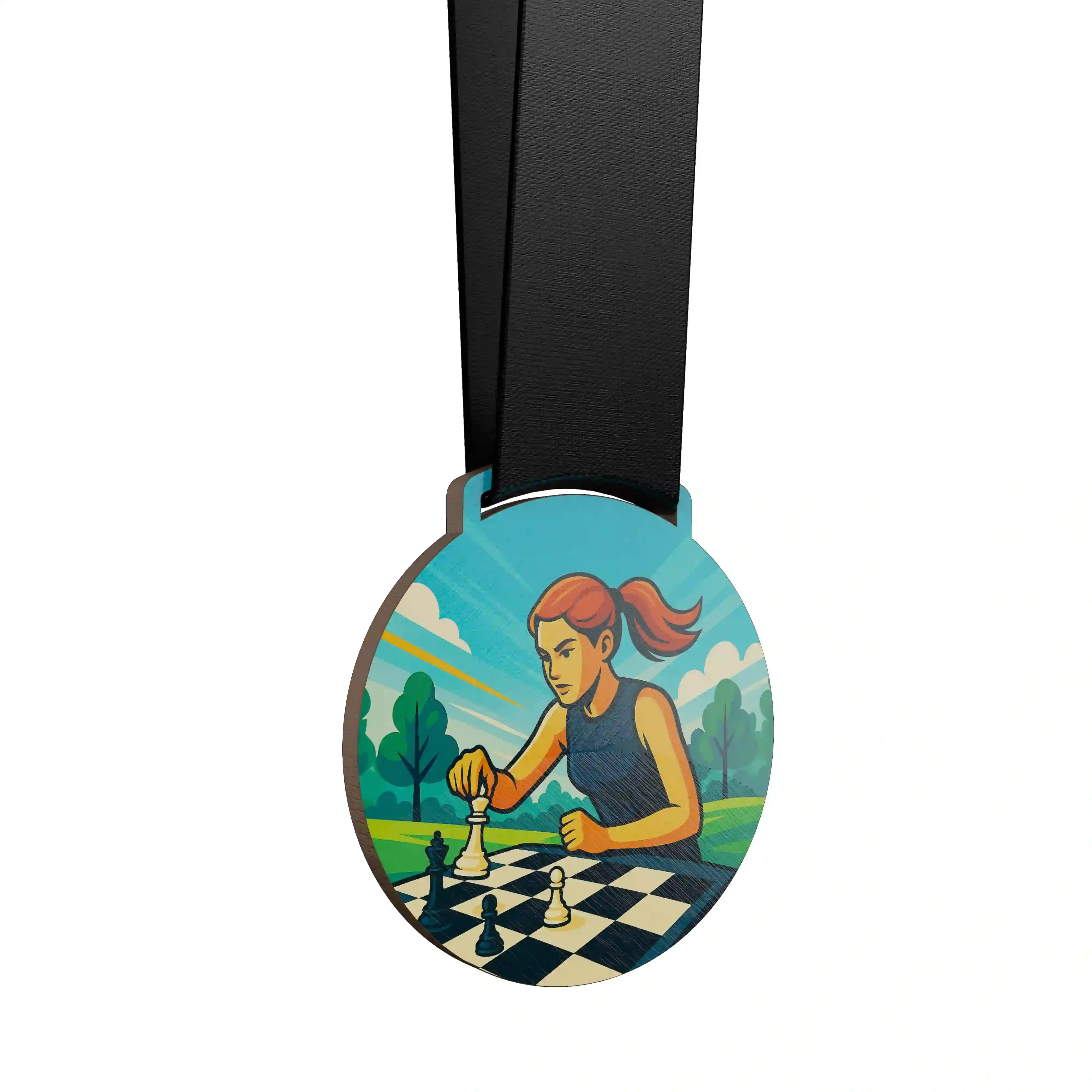 Femme jouant aux échecs