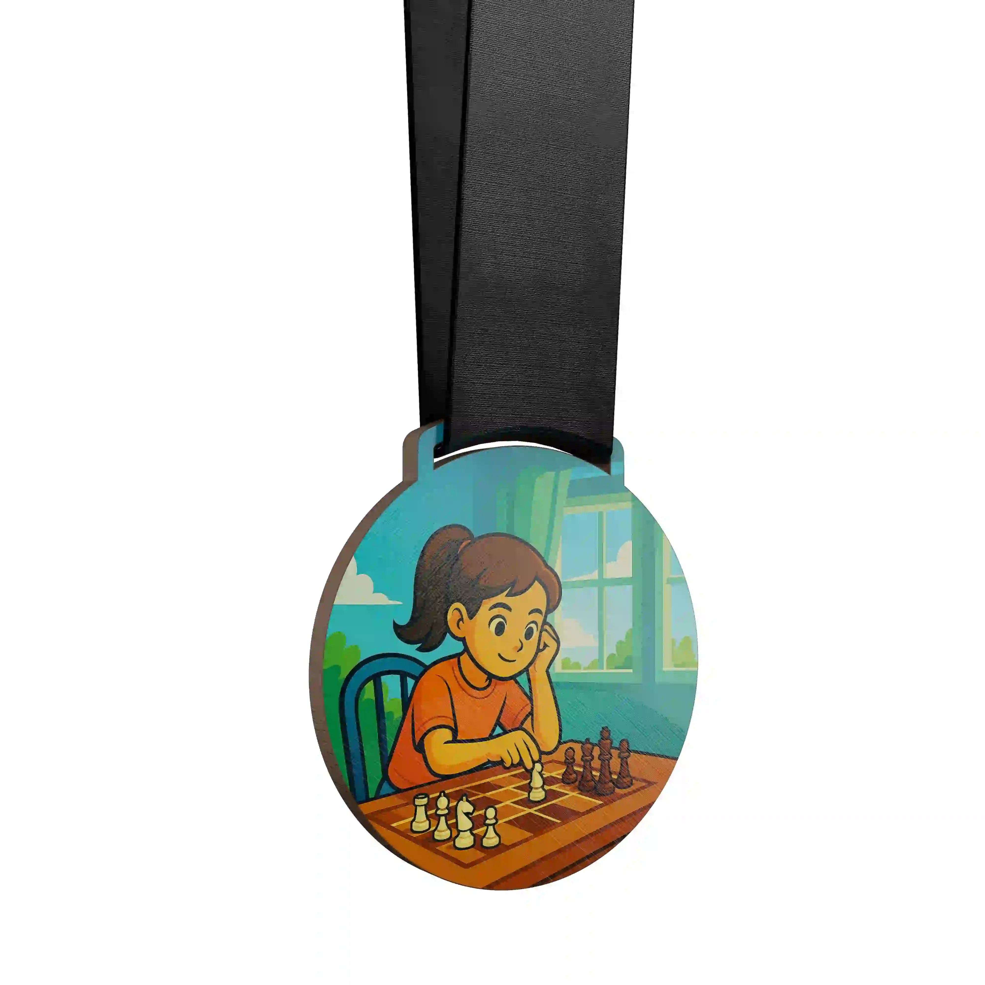 Fille s'entraînant aux échecs