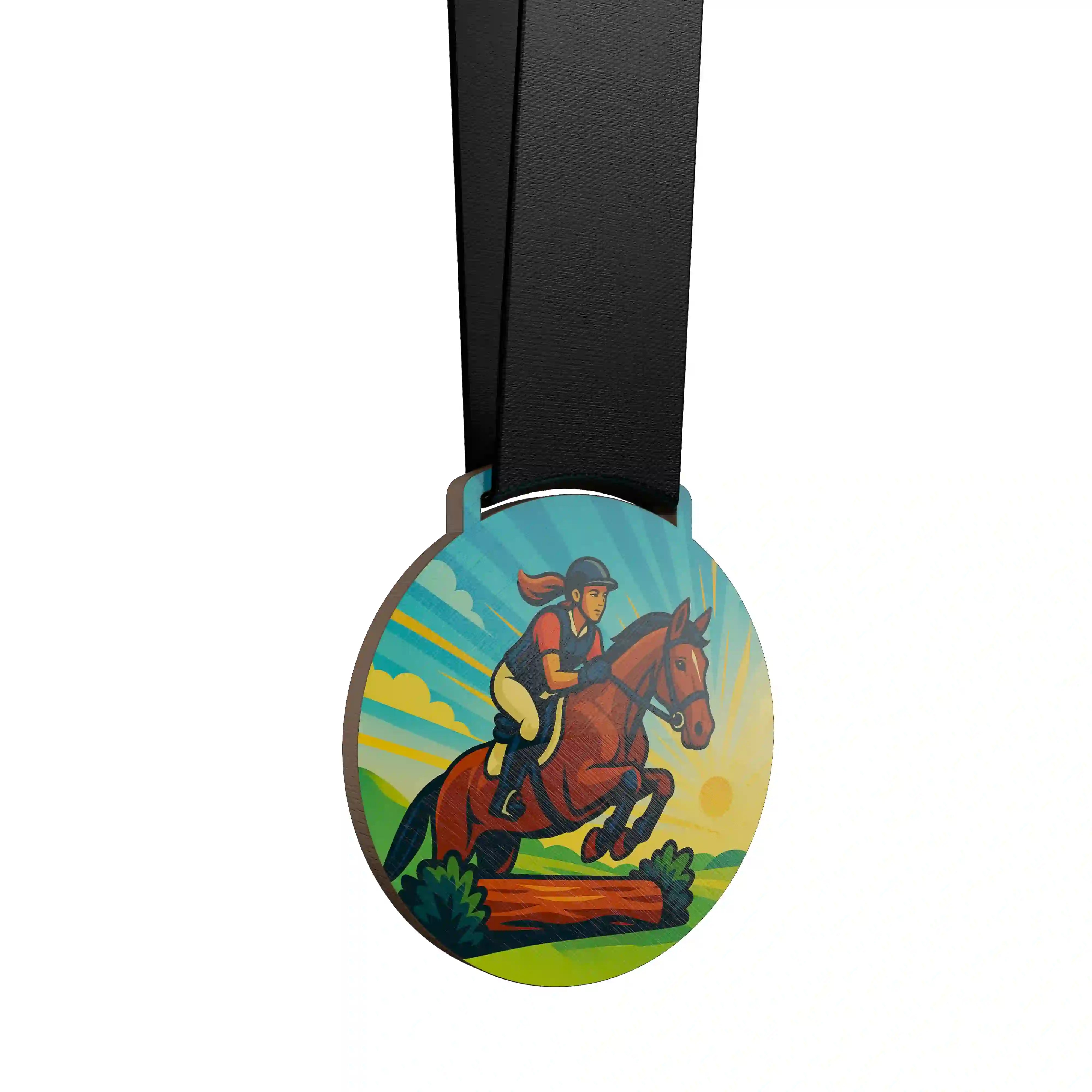 Femme en CCE sautant un obstacle.