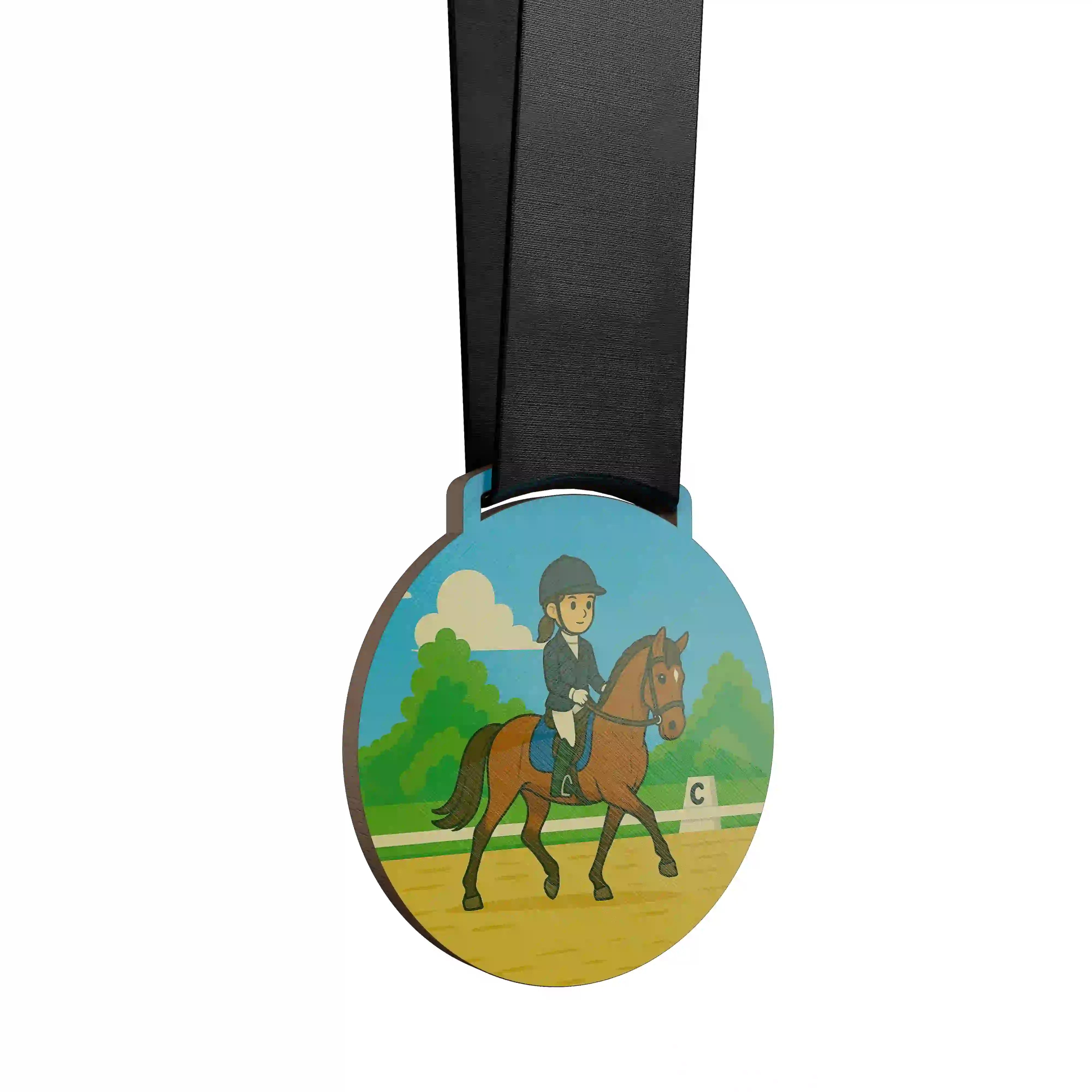 Jeune cavalière effectuant un exercice de dressage.