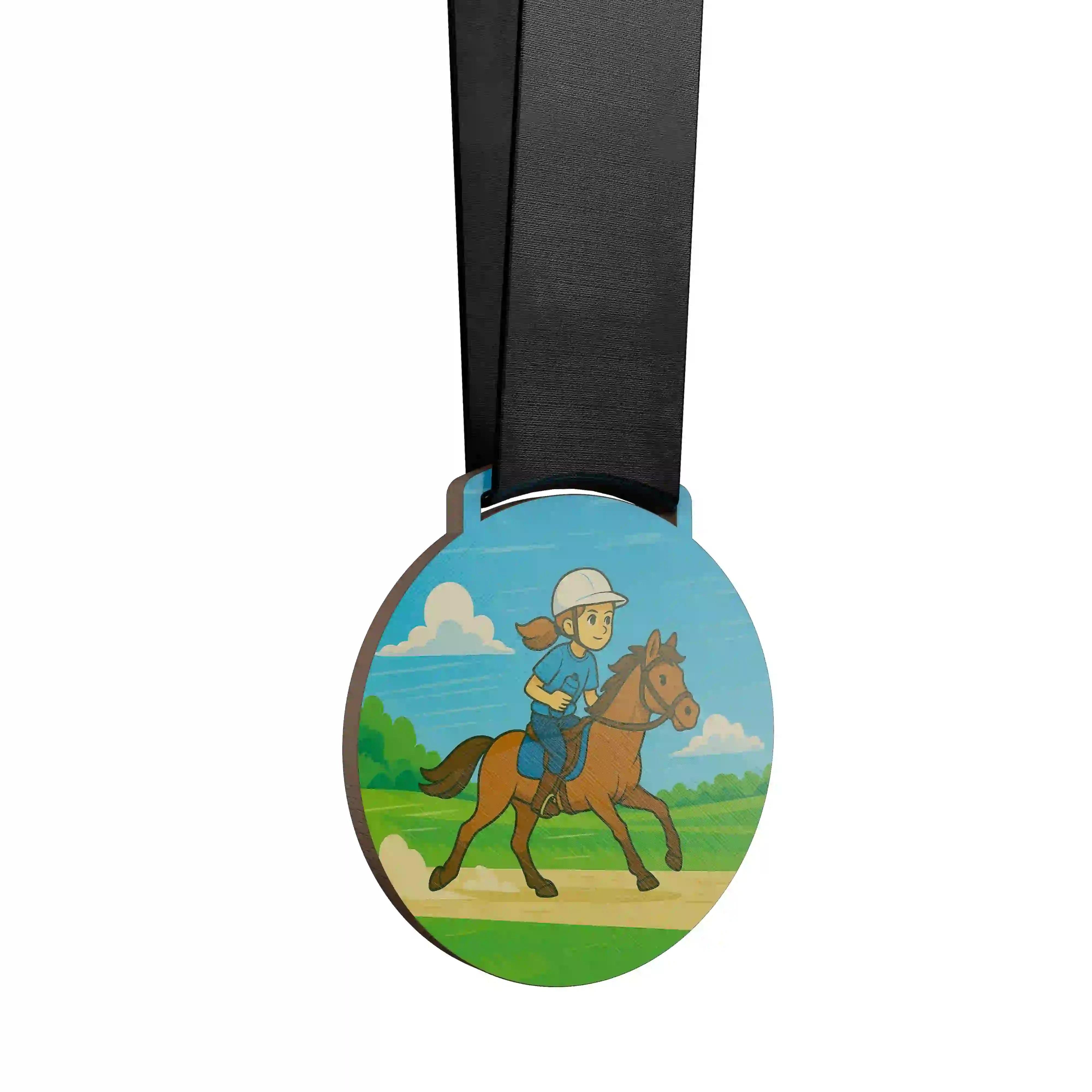 Jeune cavalière faisant de l'endurance avec son cheval.