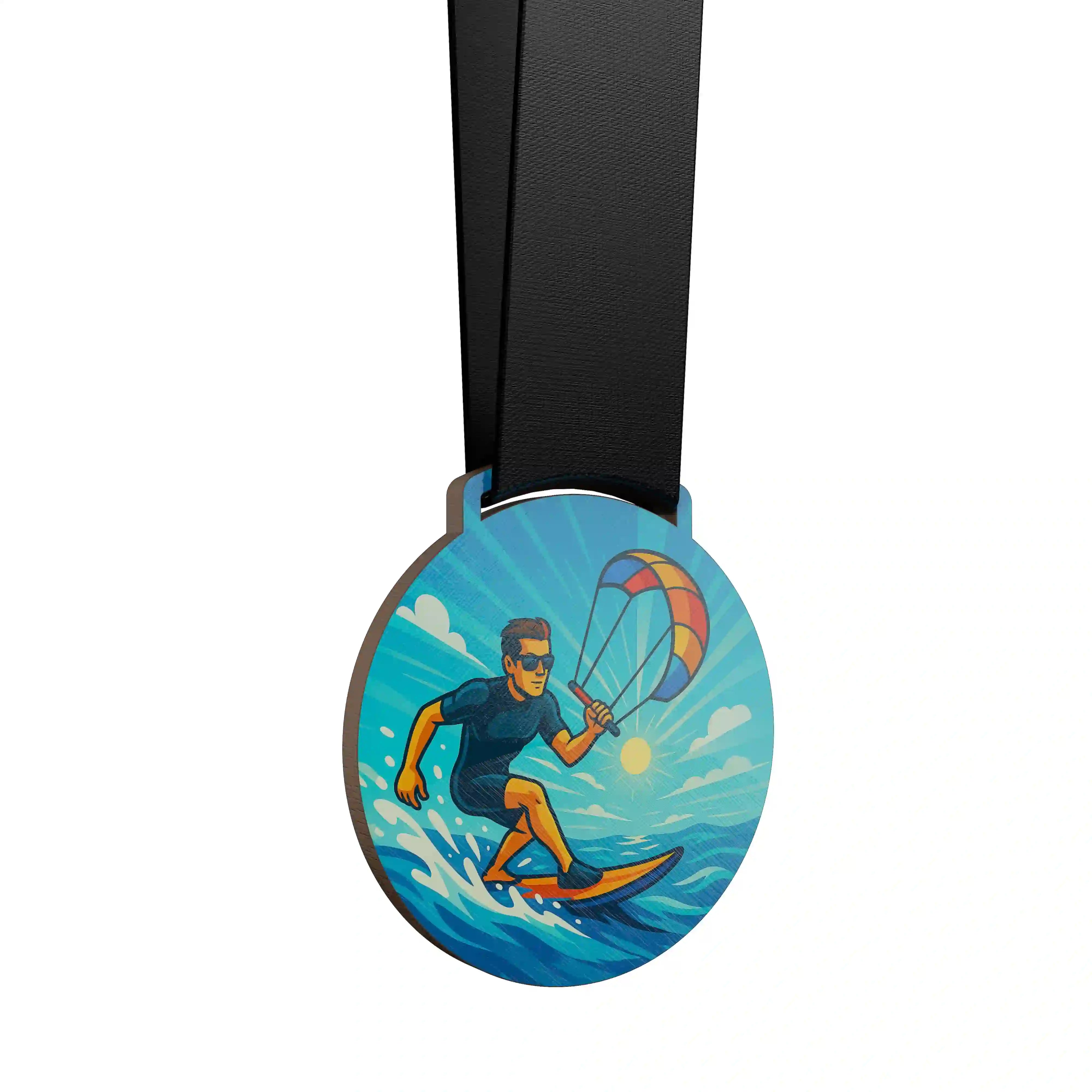 médaille d'un homme faisant du kitesurf