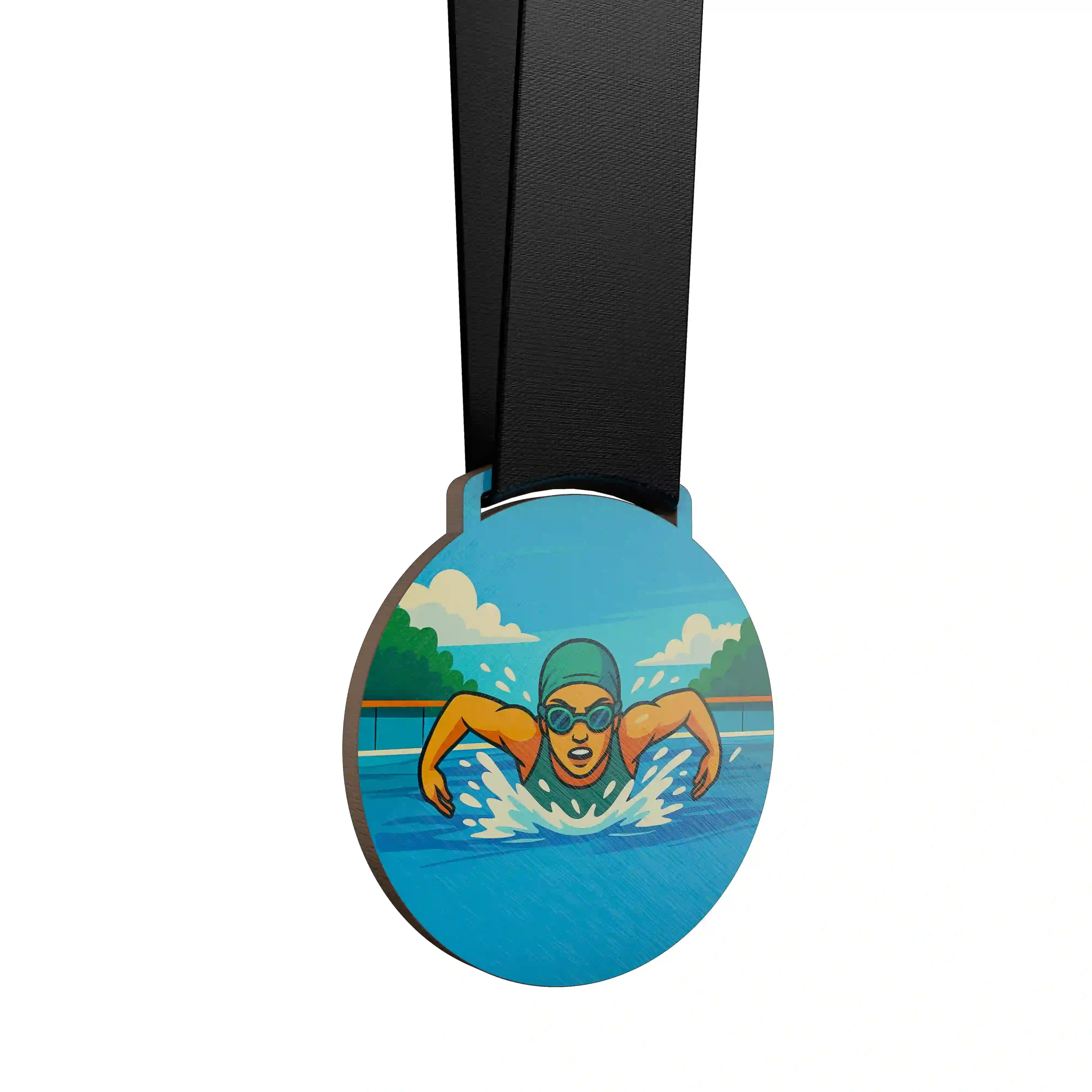 médaille natation féminin personnalisable