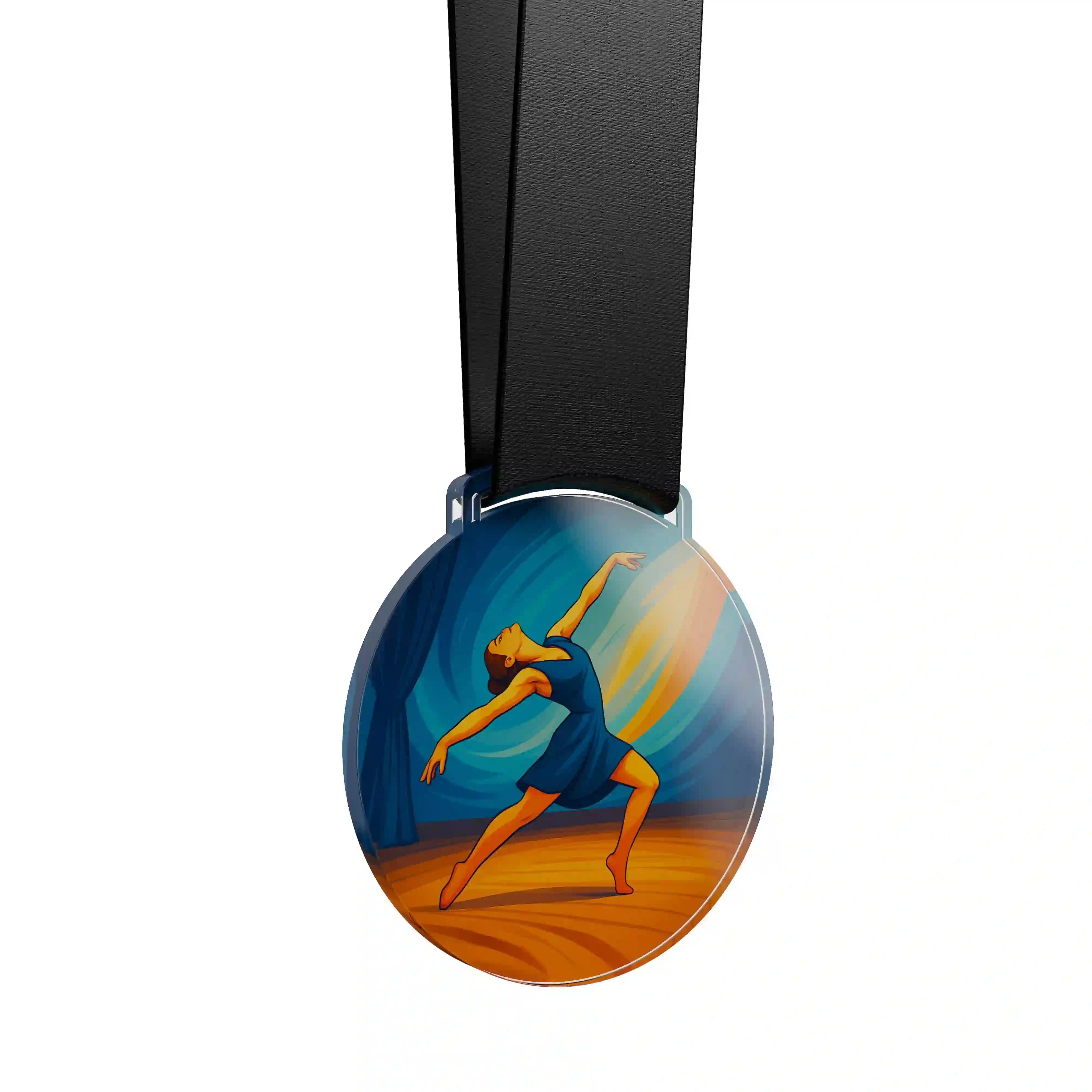 médaille en acrylique d'une femme faisant de la danse contemporaine