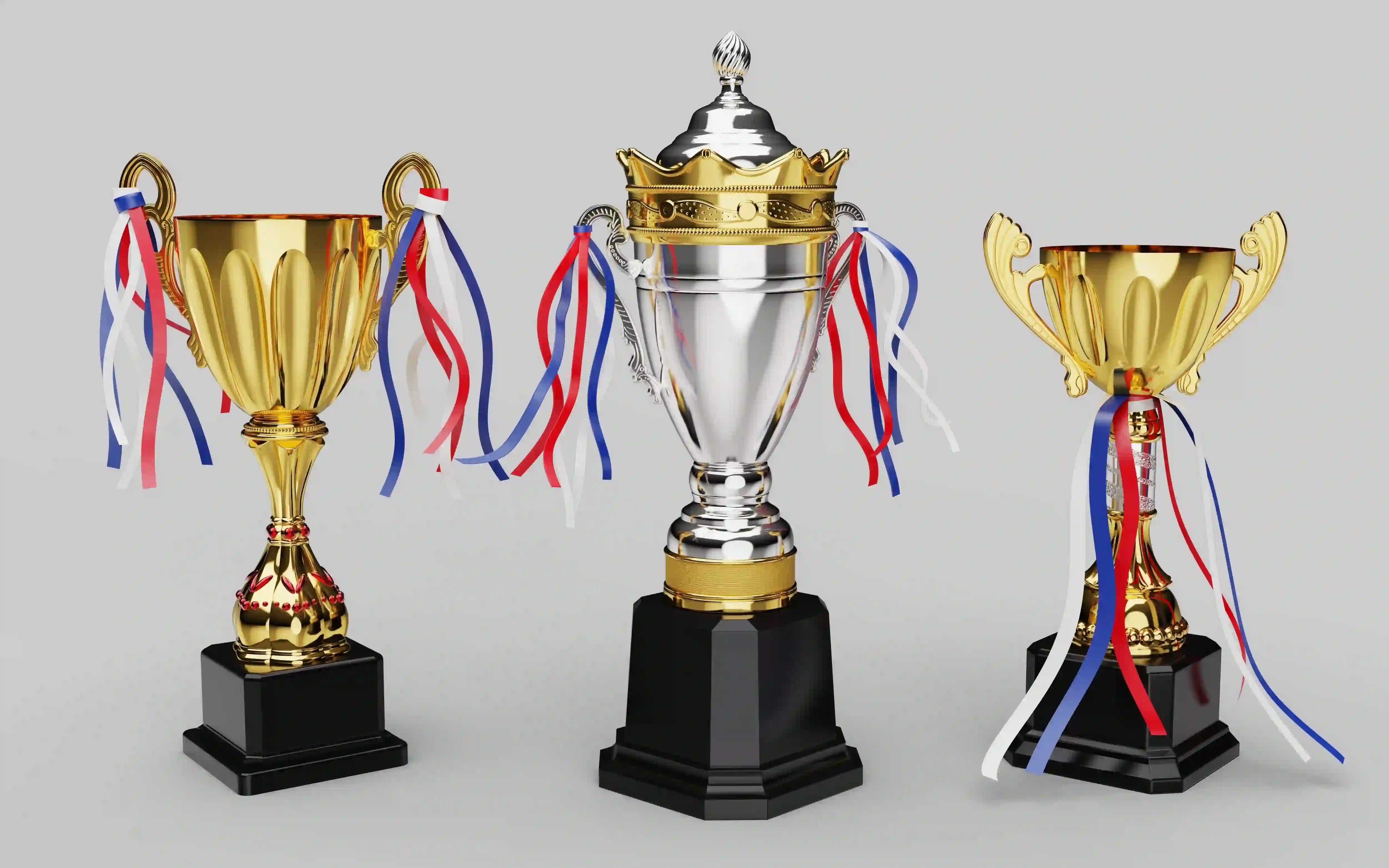 bannière 3 trophées en métal