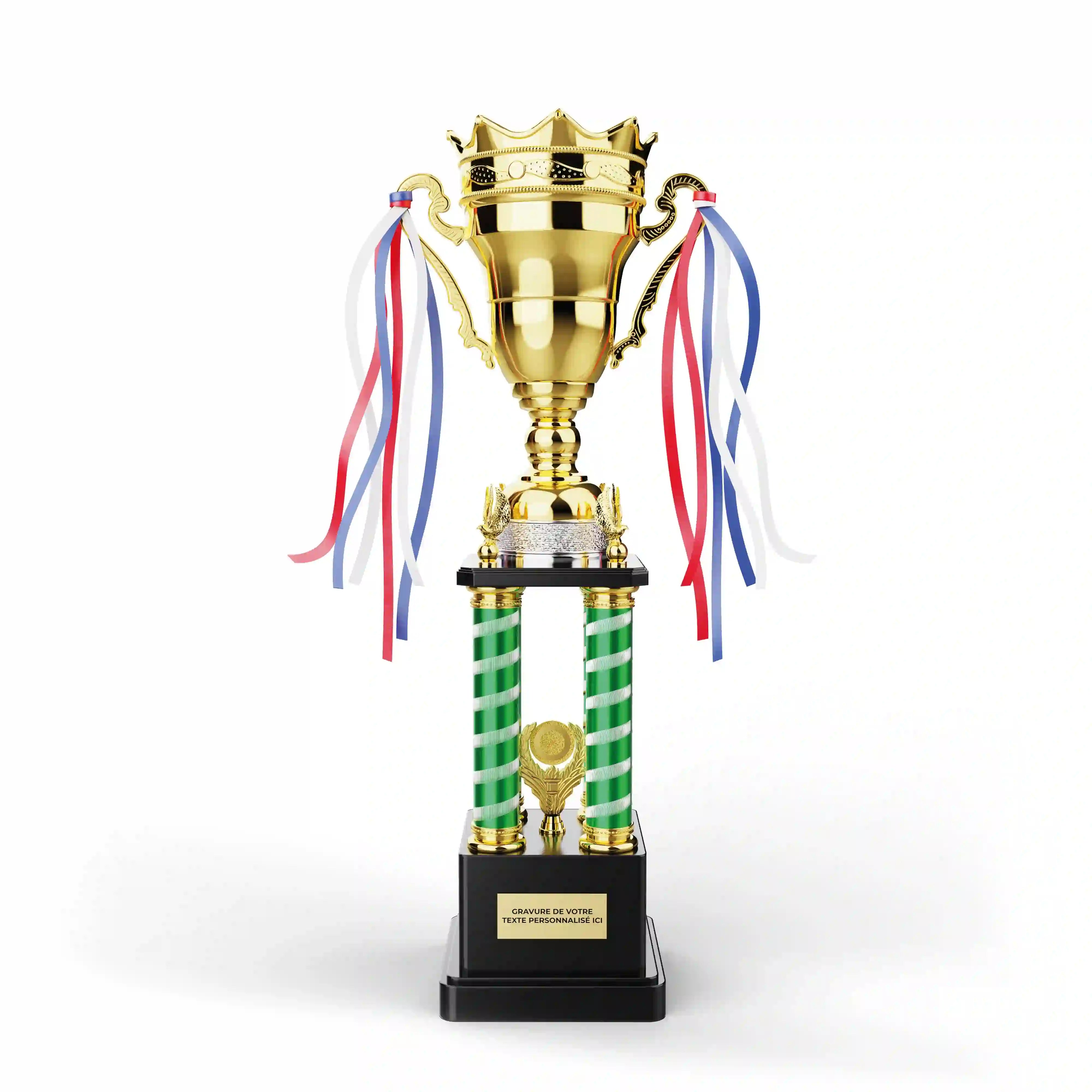 coupe en métal or et vert