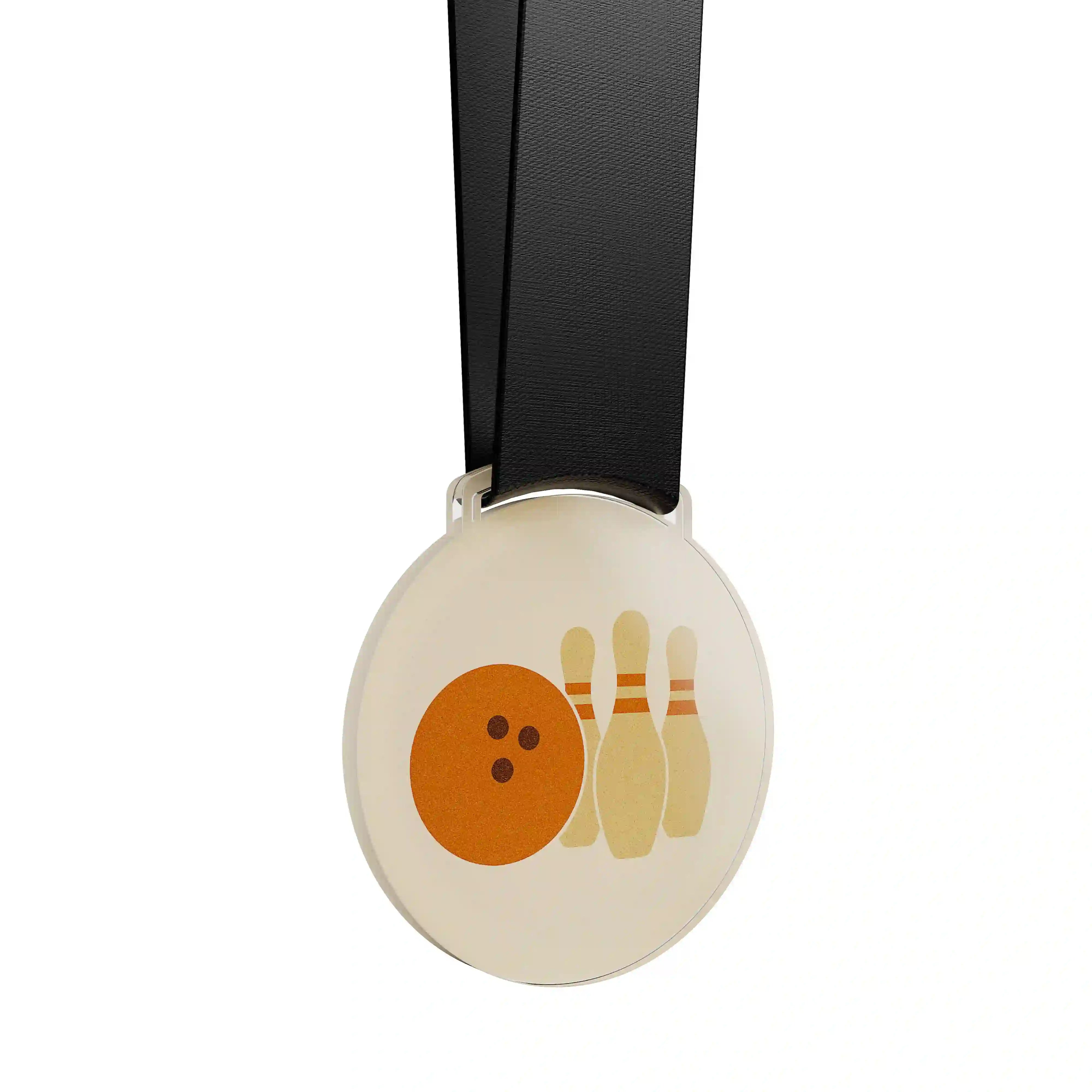 médaille en acrylique représentant le bowling