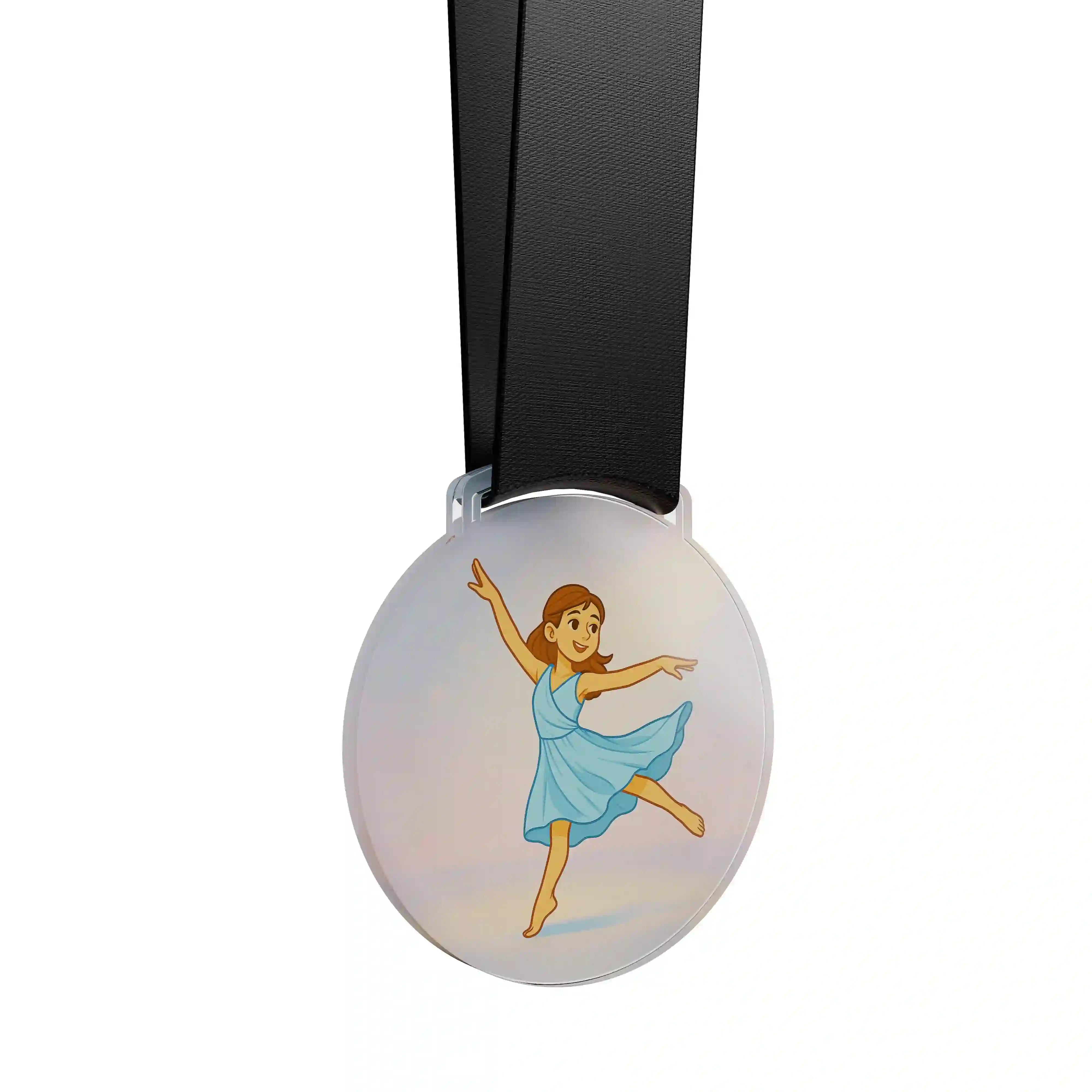 médaille acrylique d'une jeune fille faisant de la danse contemporaine