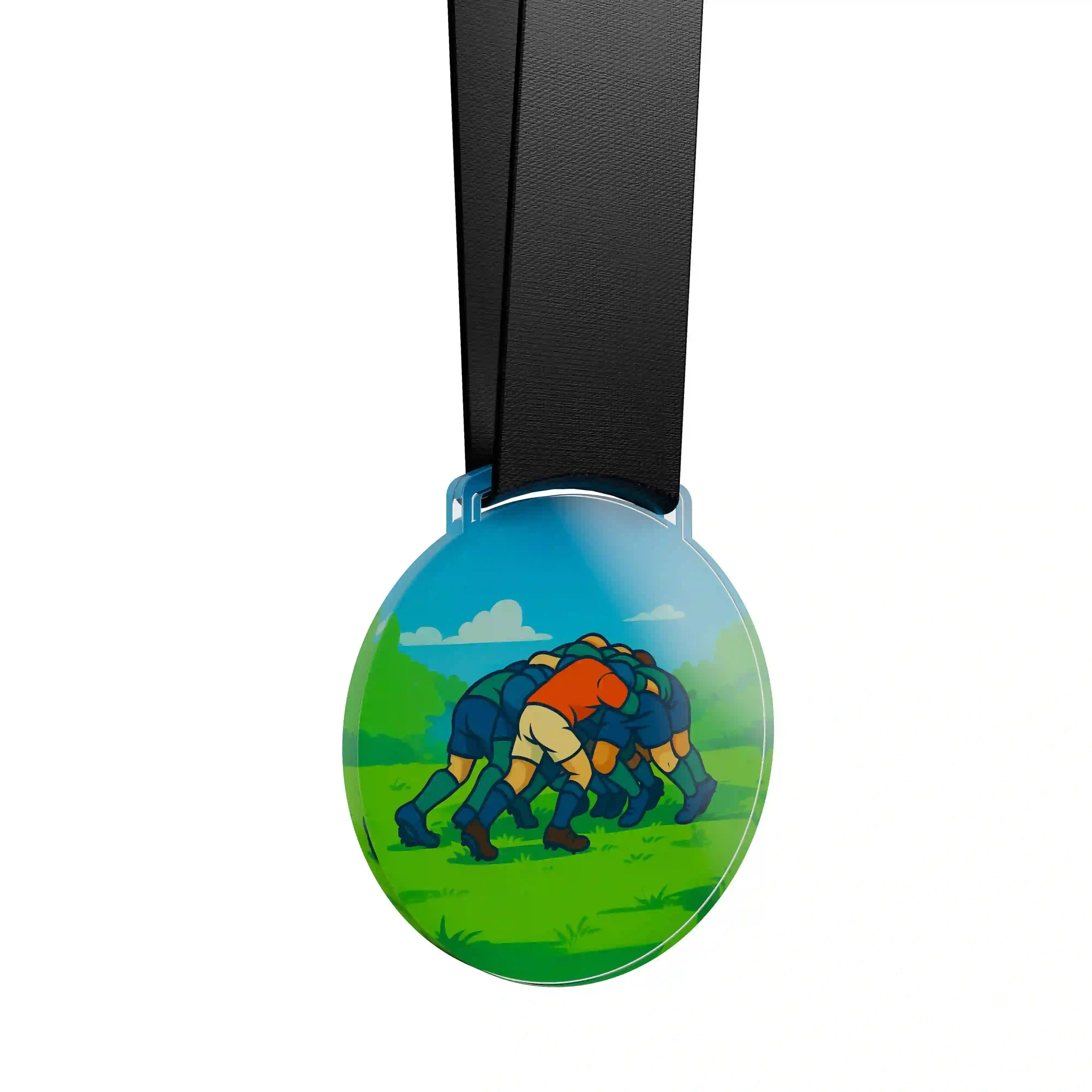médaille d'enfants faisant du rugby 