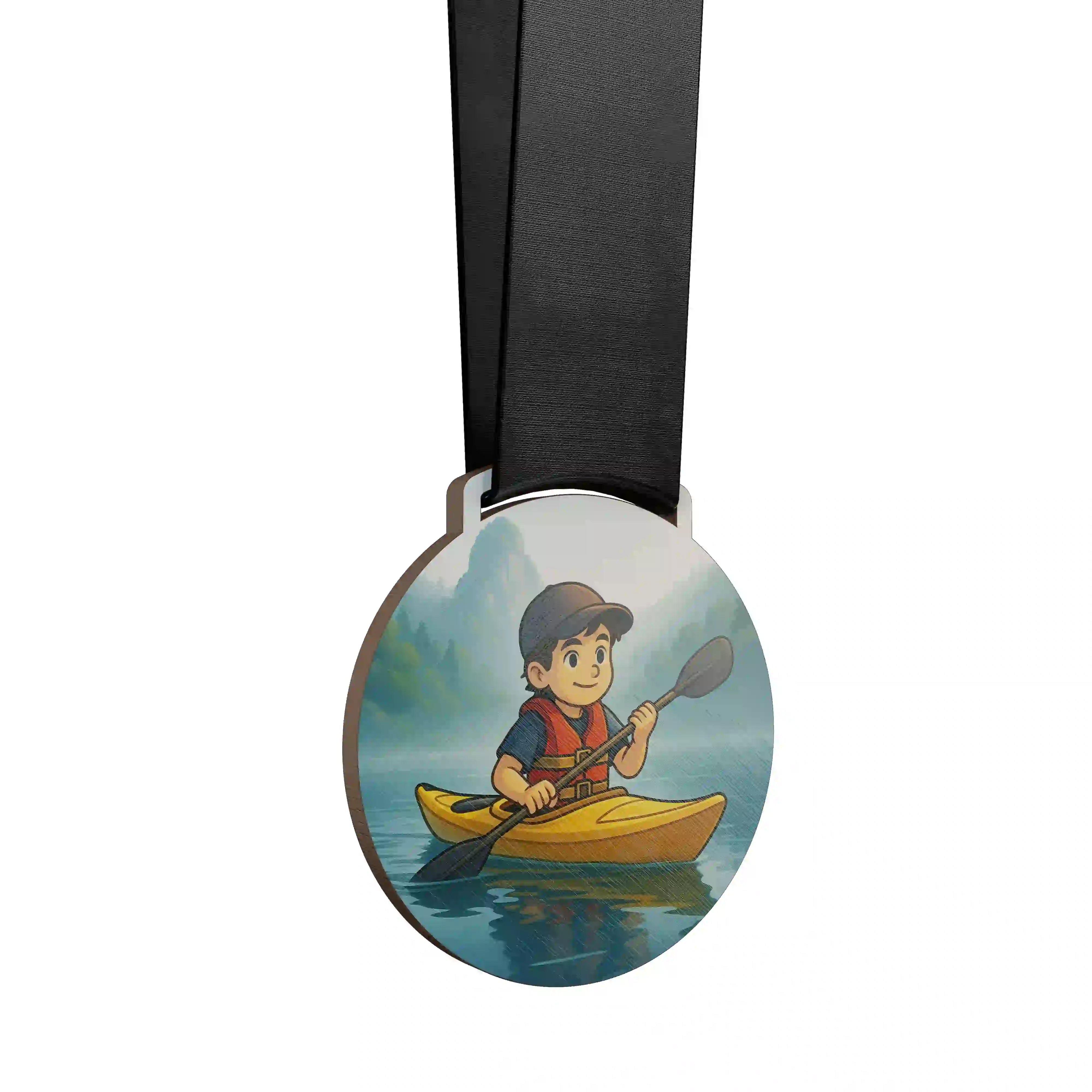 Garçon qui fait du Canoe Kayak dans la nature 