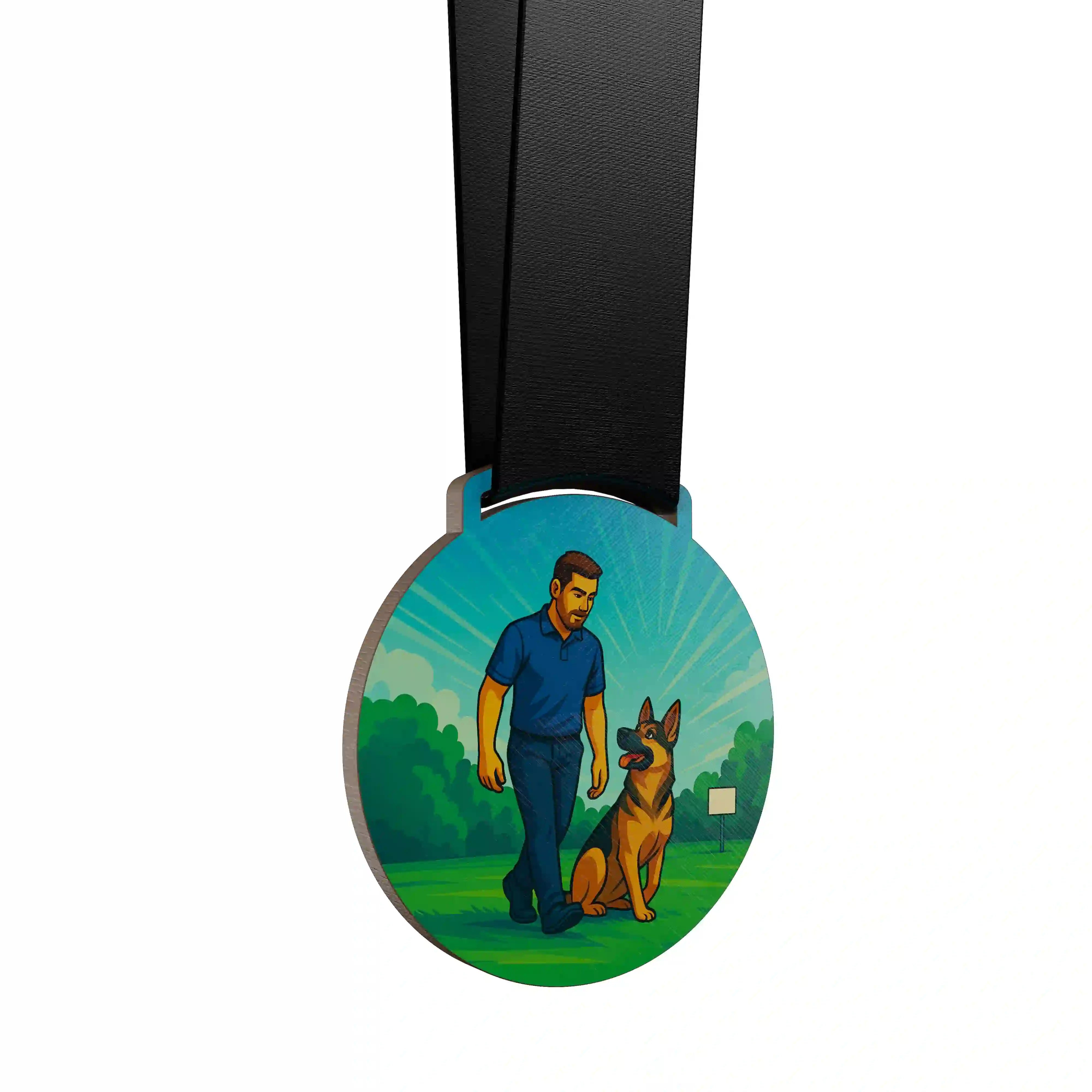 Compétiteur canin qui se présente avec son chien