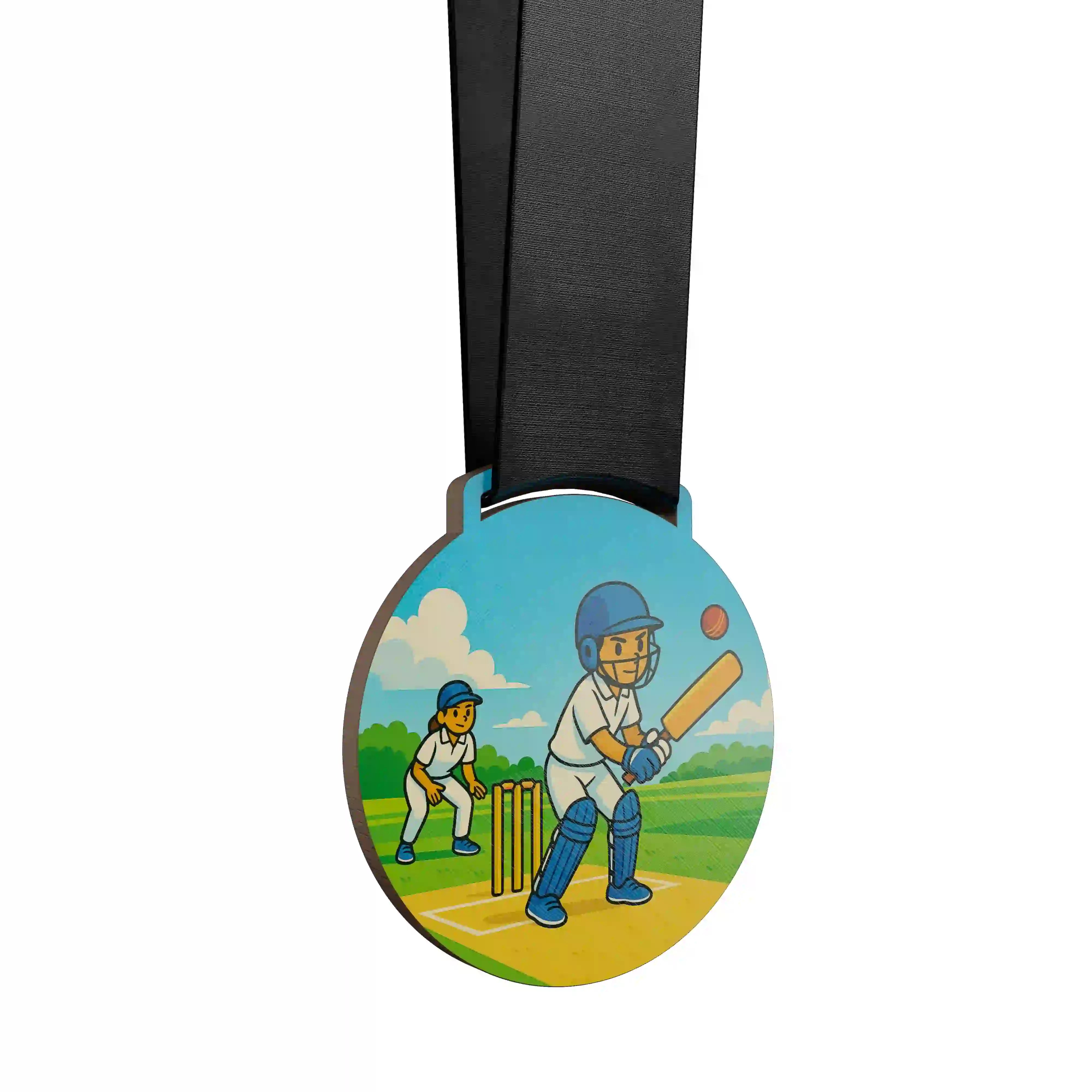 Petit garçon faisant du cricket 