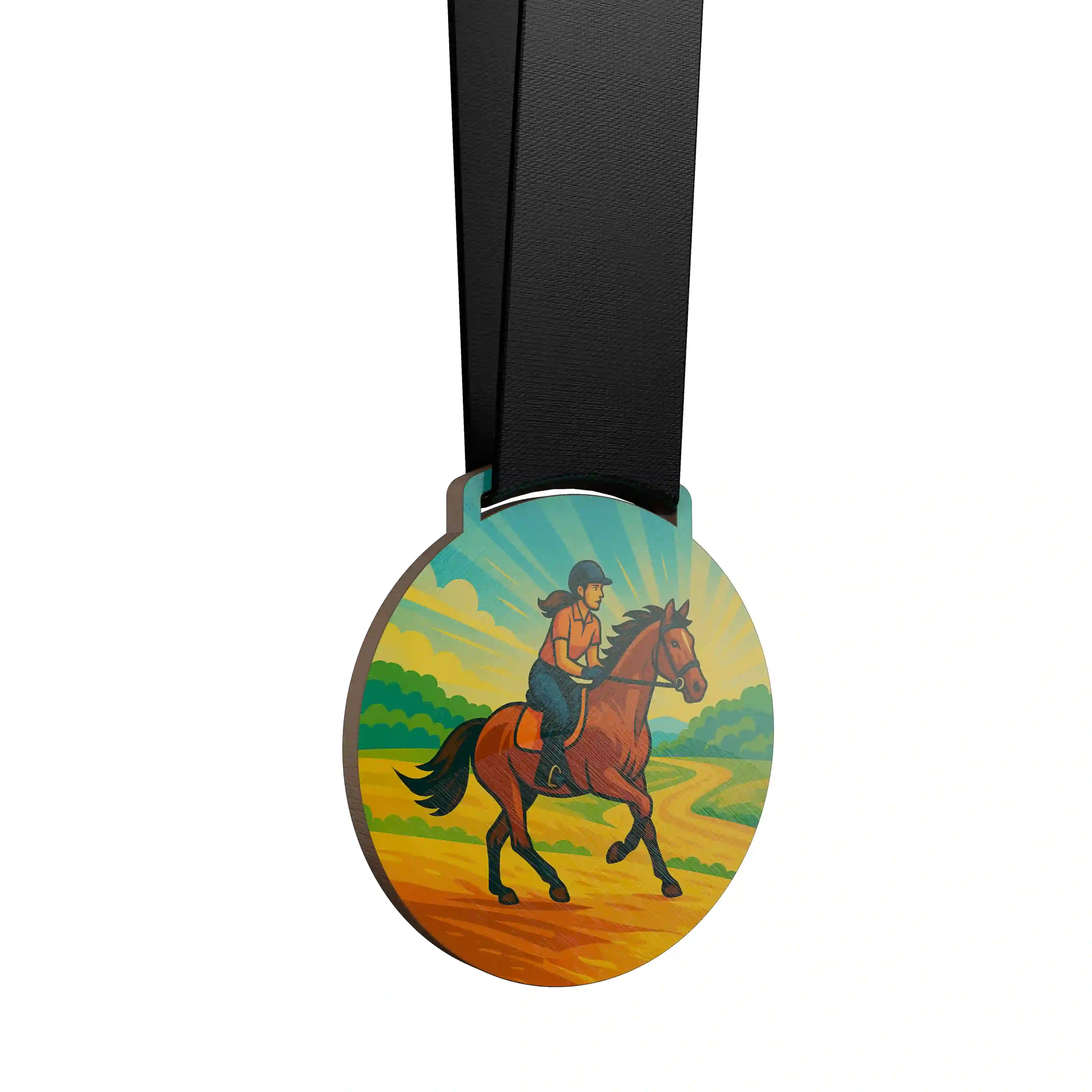 Cavalière effectuant un exercice d'endurance. 
