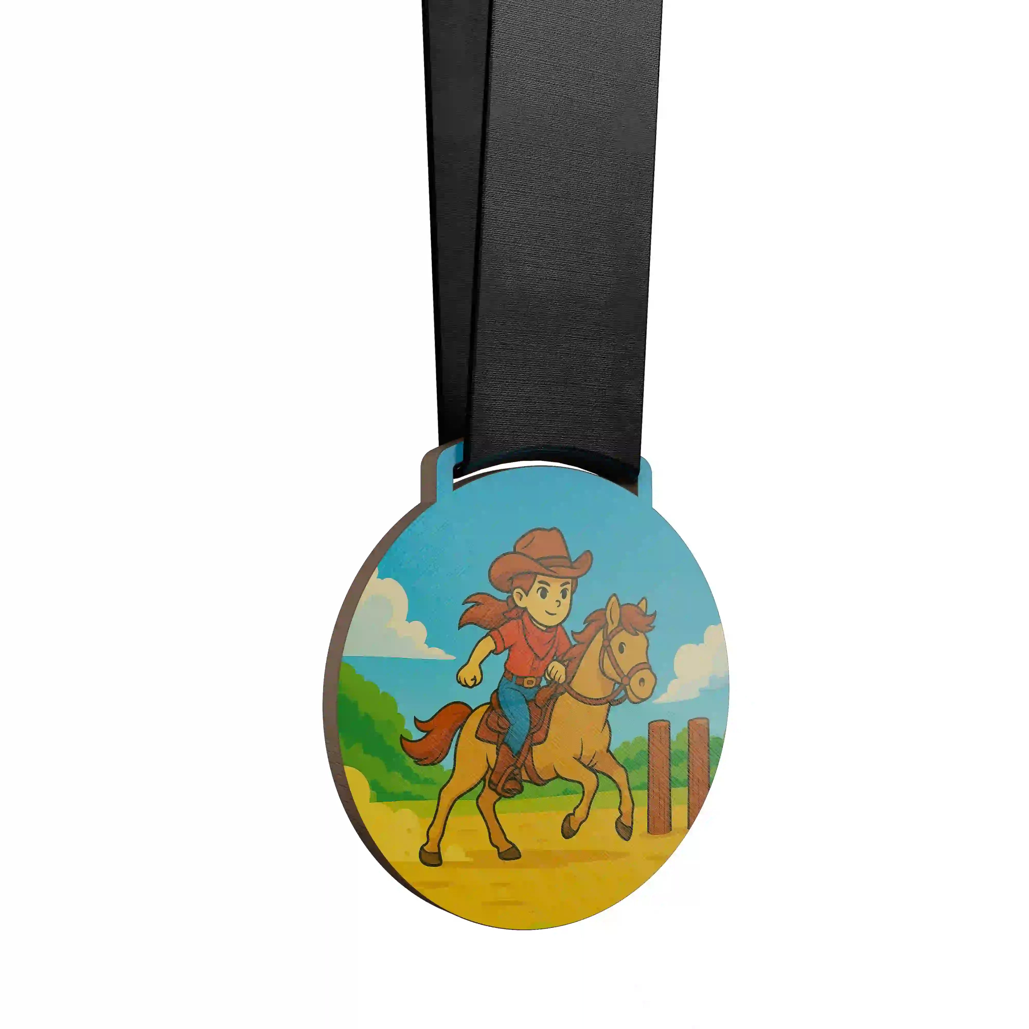 Jeune cavalier western, galopant.
