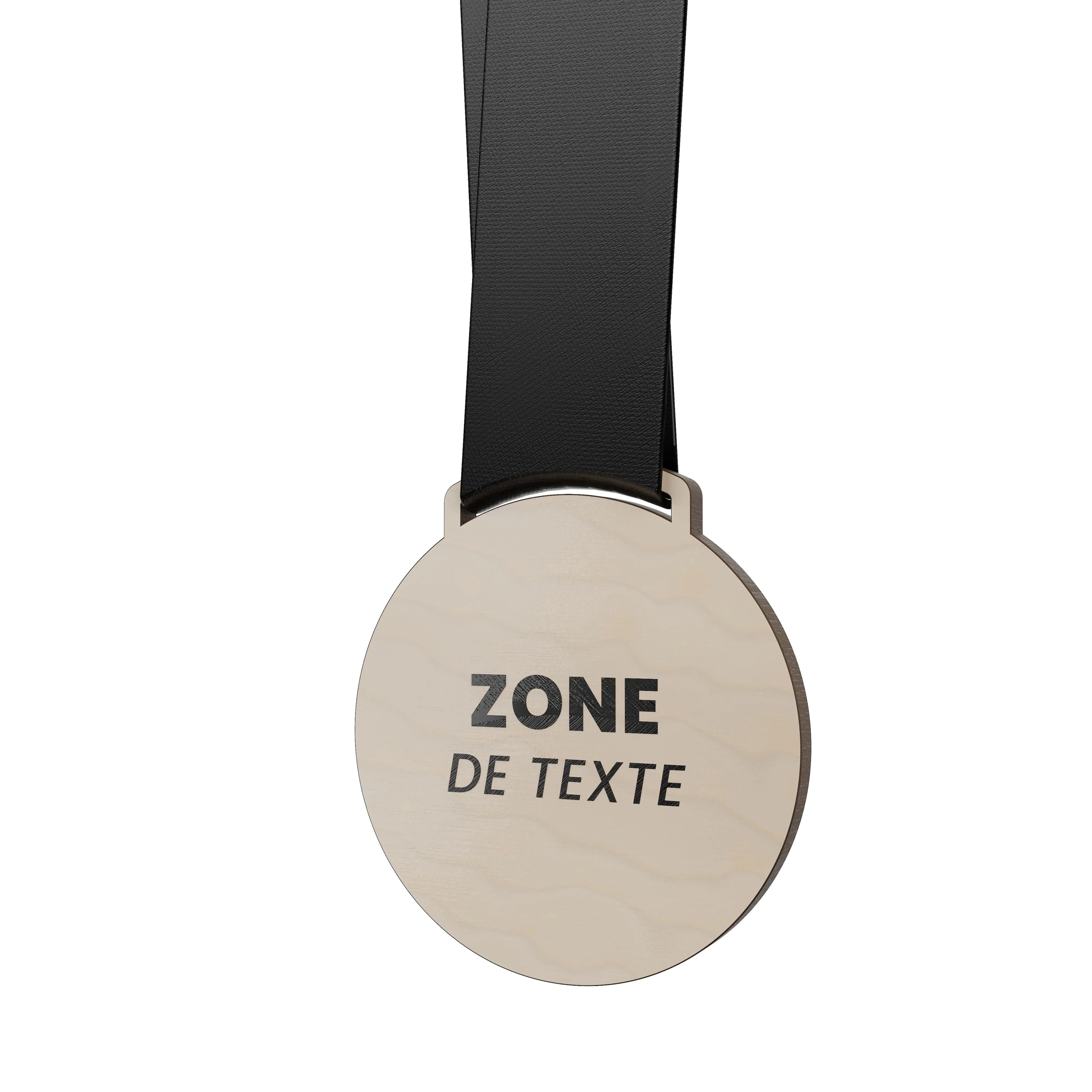 médaille en bois gravée