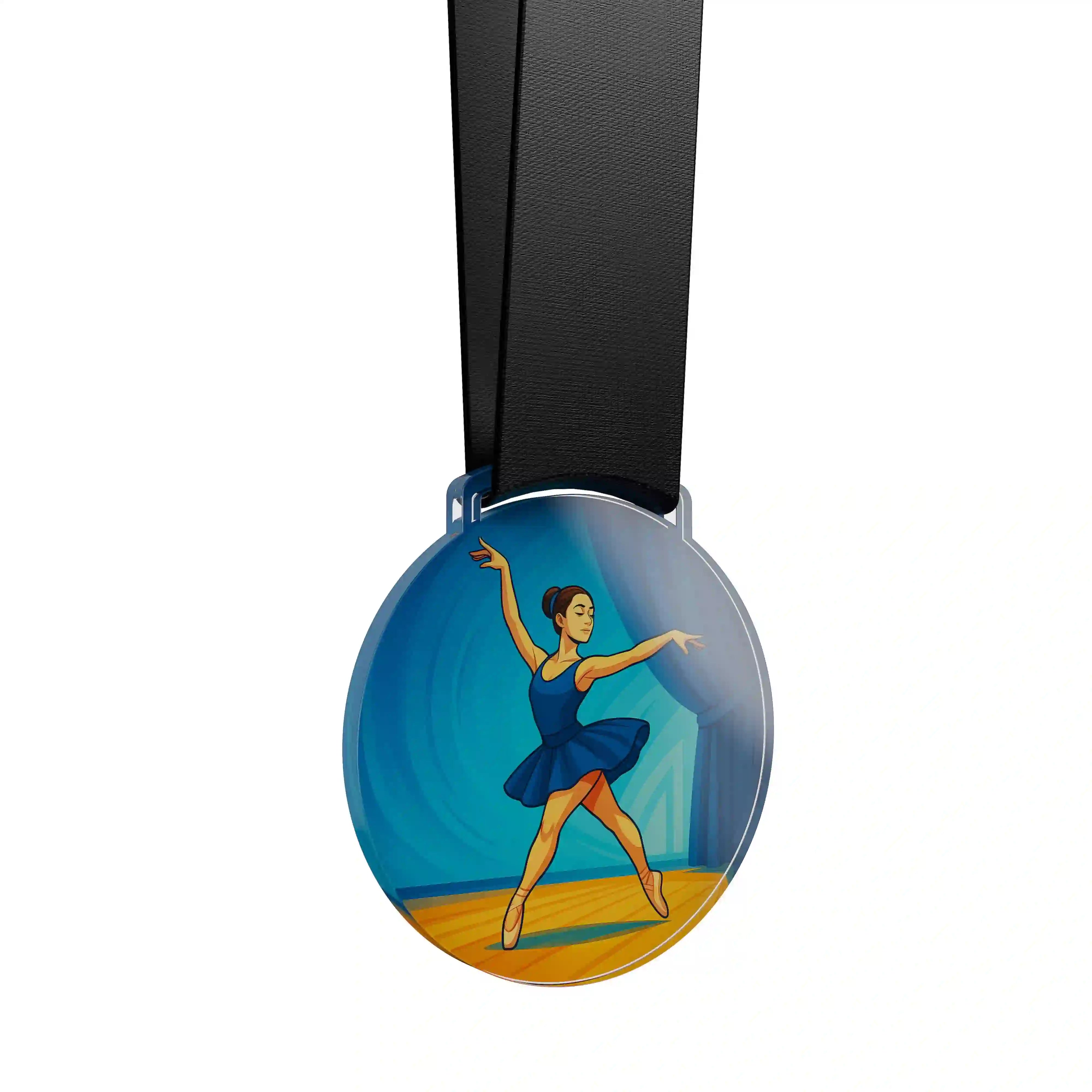 médaille en acrylique d'une danseuse de classique