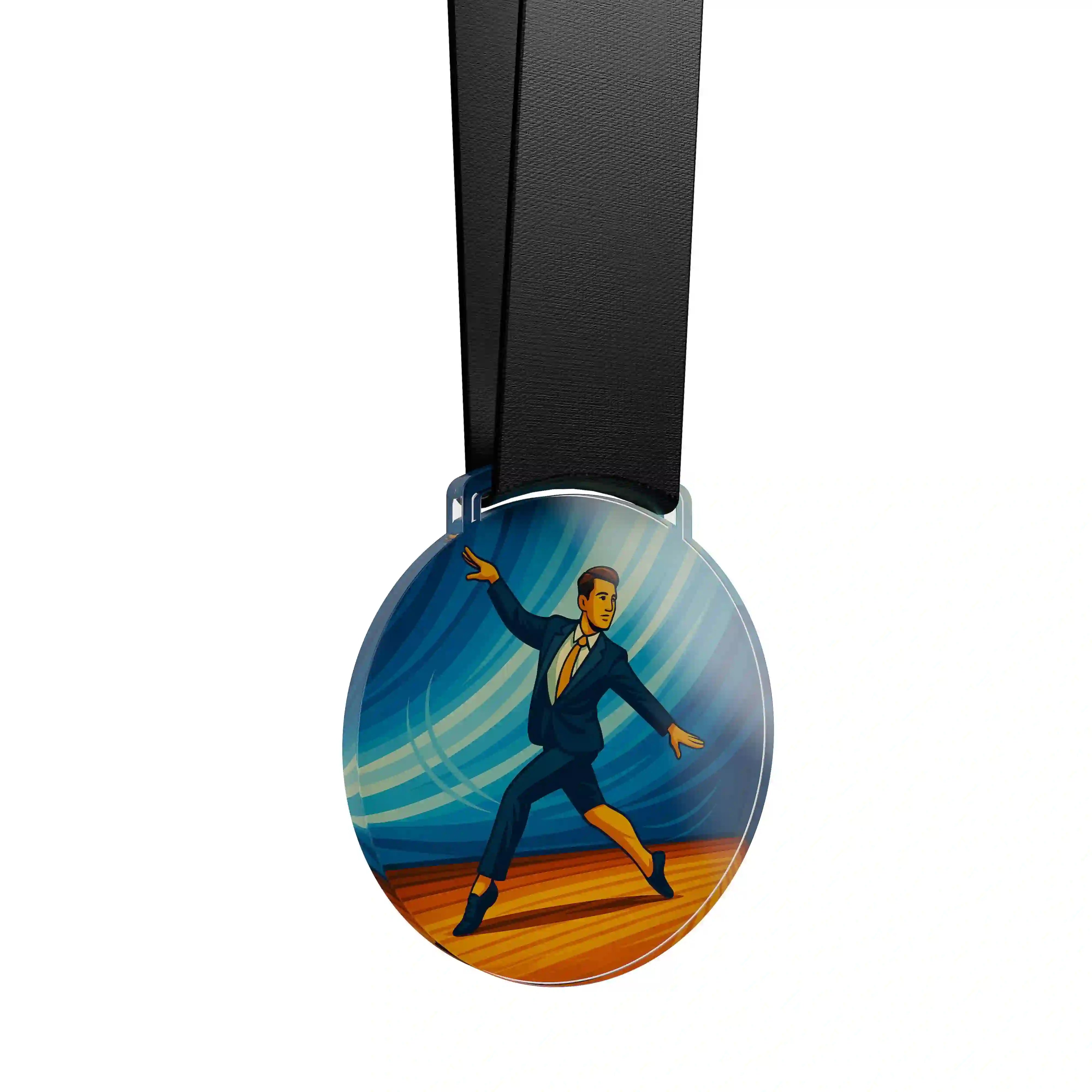 médaille en acrylique d'un danseur de jazz