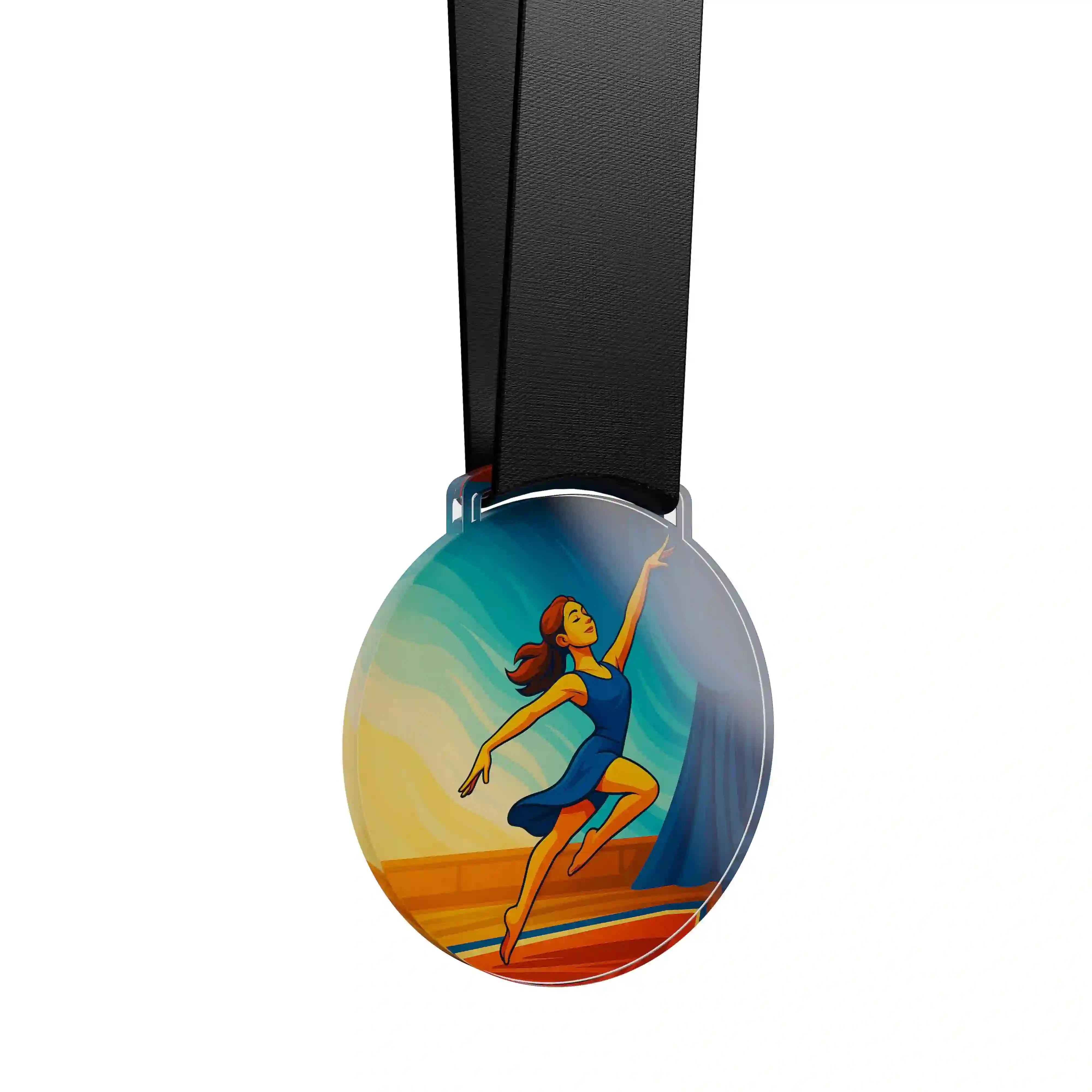 médaille en acrylique d'une danseuse de moderne