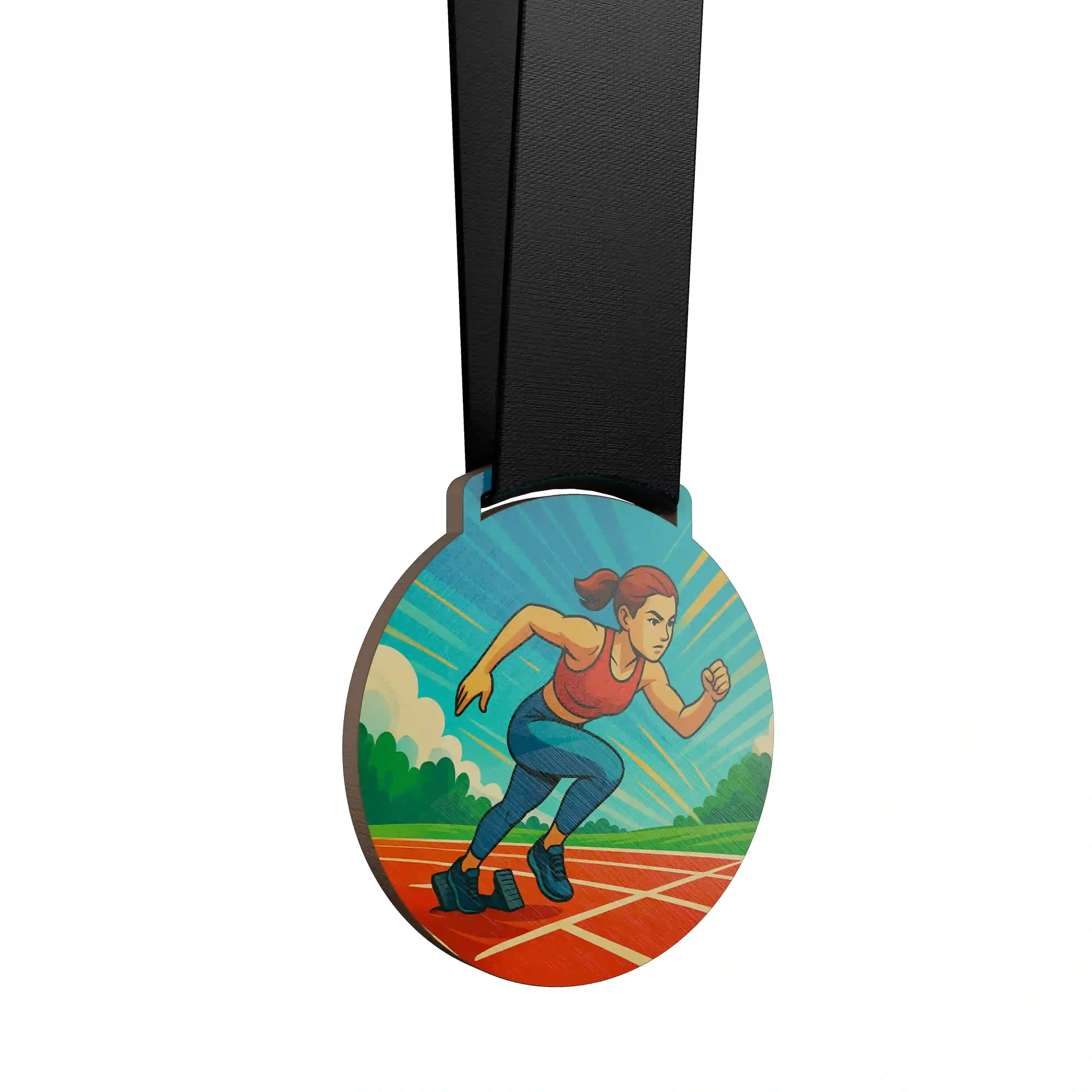 Médaille bois athlétisme