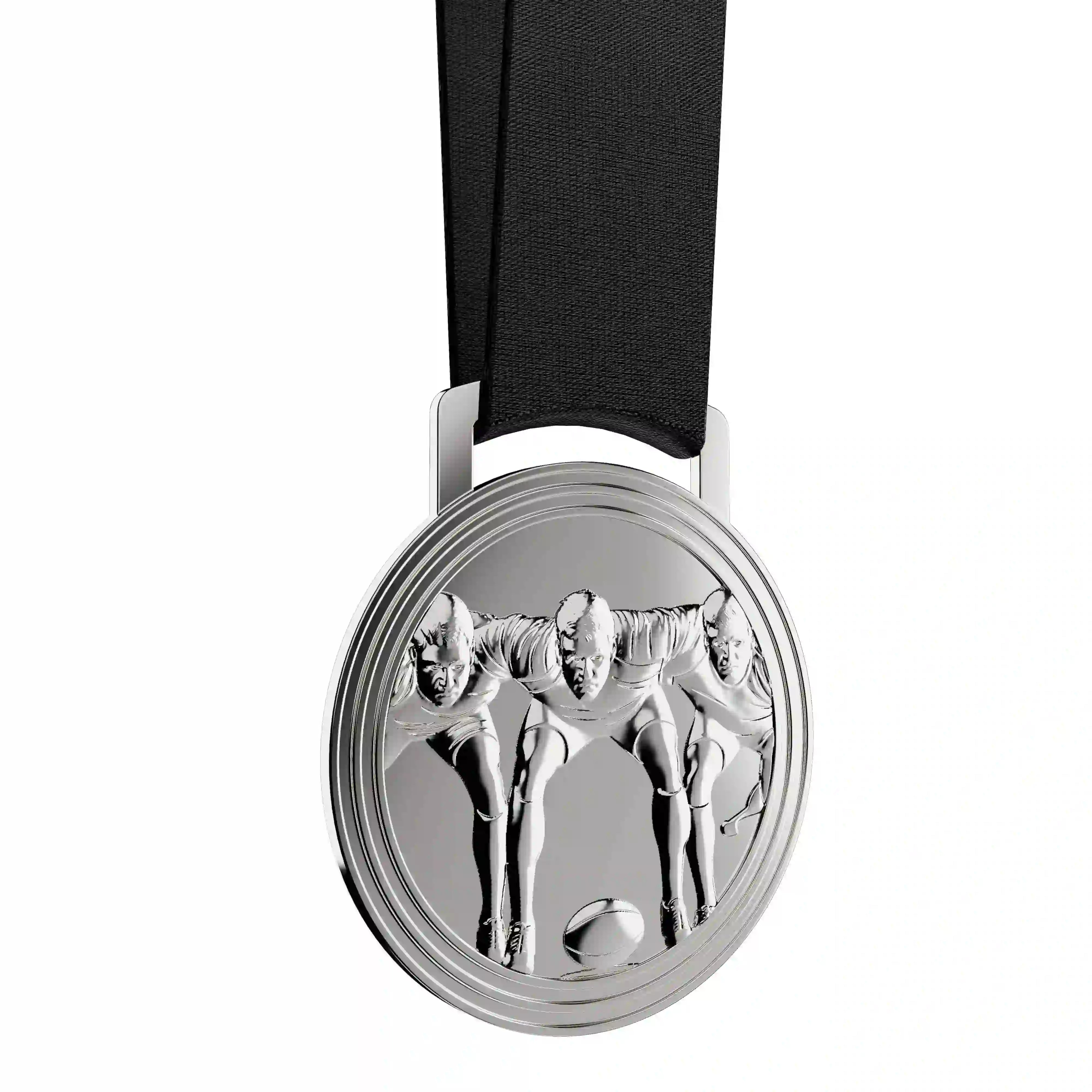 médaille en argent de joueurs de rugby