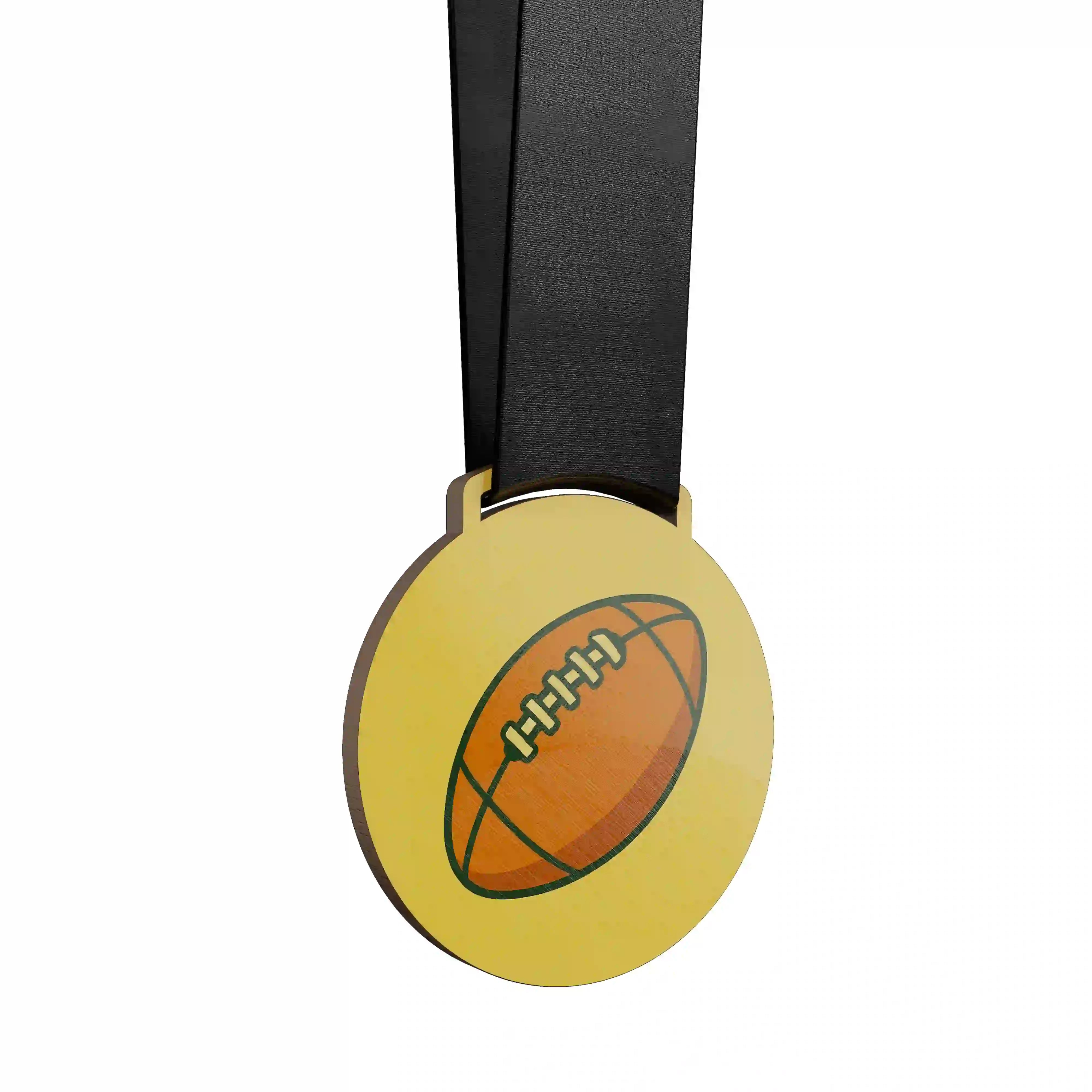 médaille en bois ballon de rugby