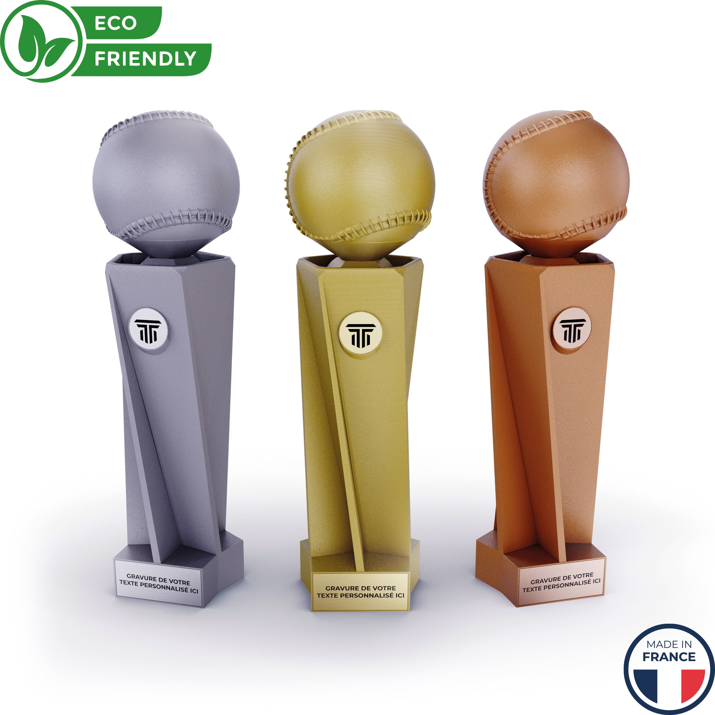 trophée avec une balle de baseball