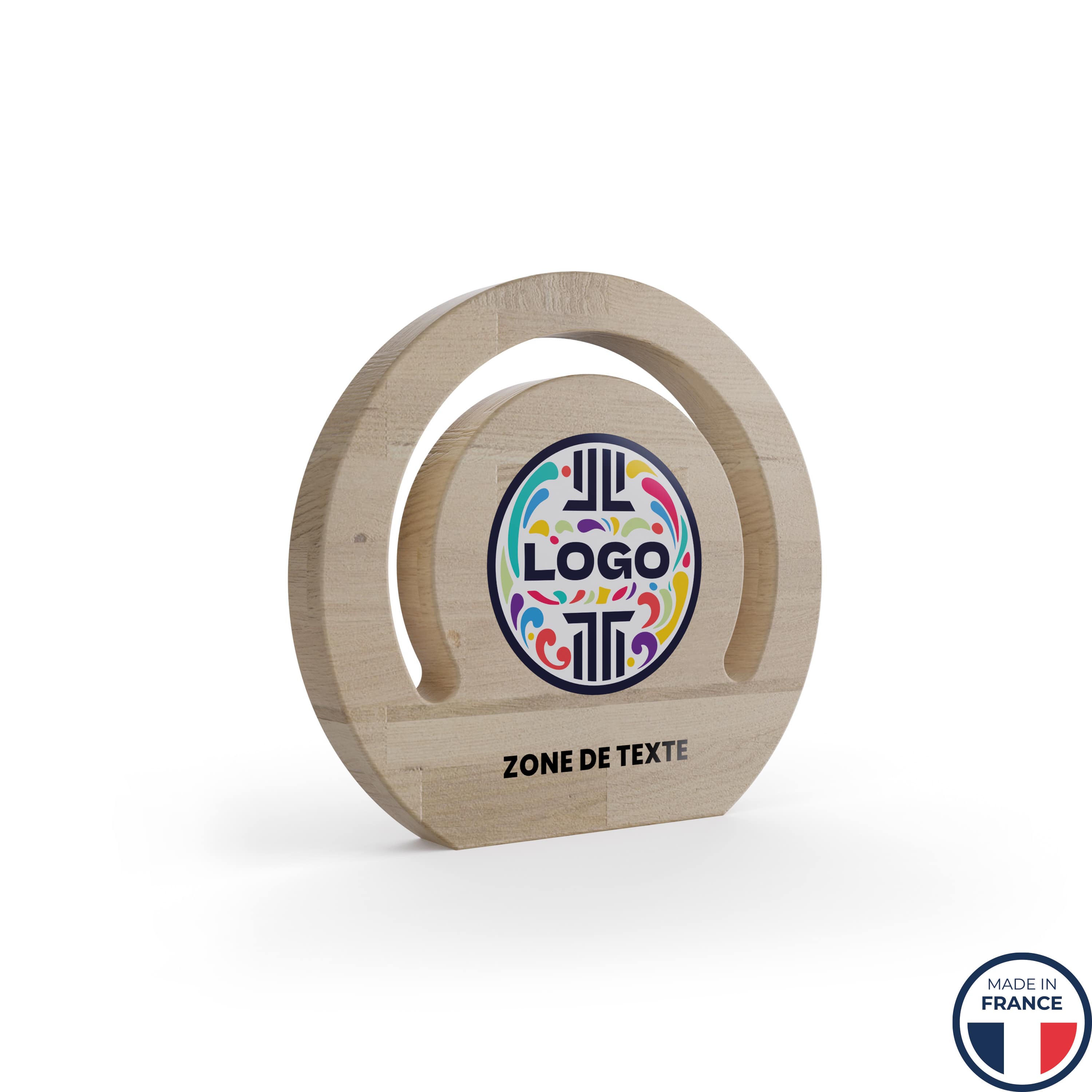 Trophée en bois personnalisé avec impression couleur