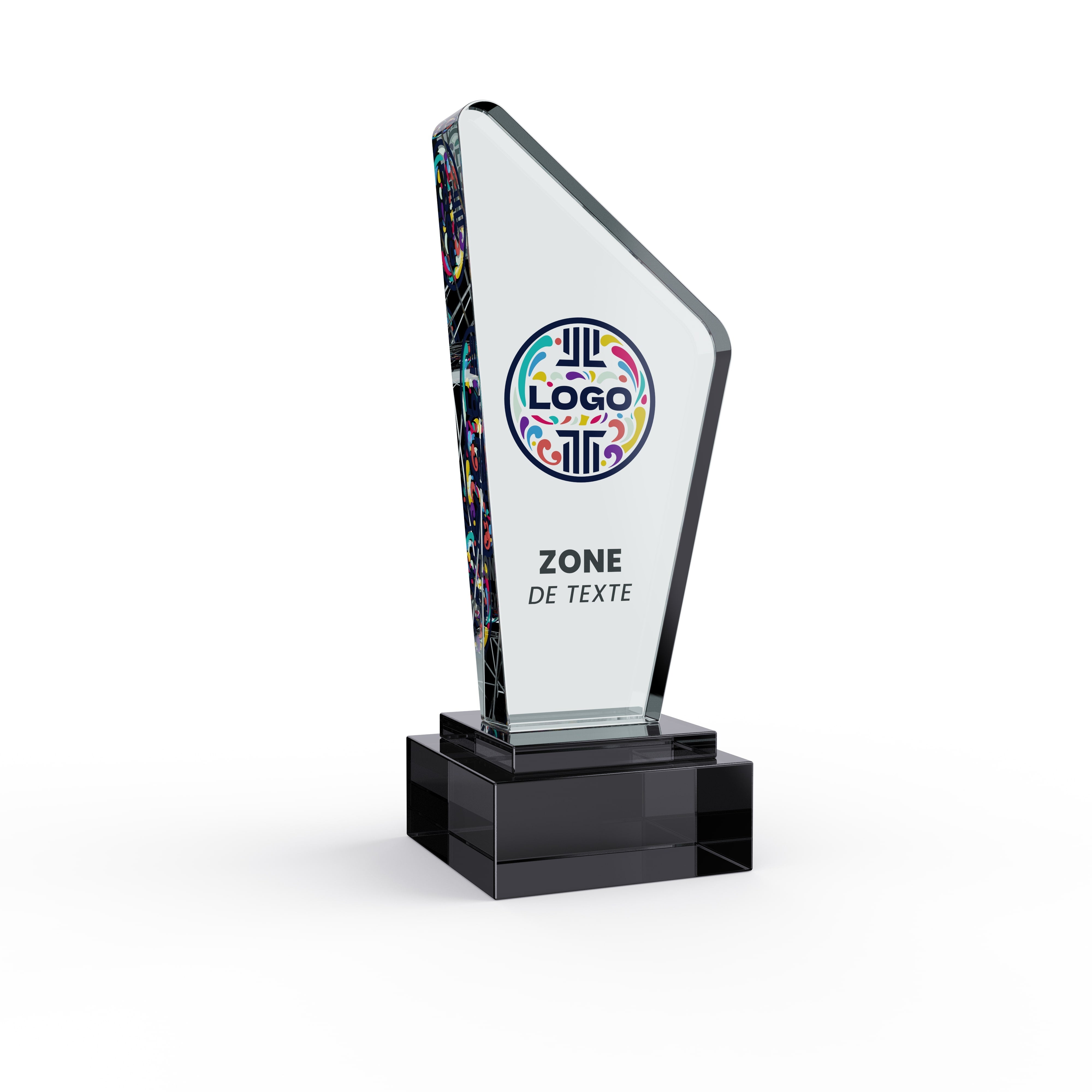 Trophée en verre prestige personnalisable